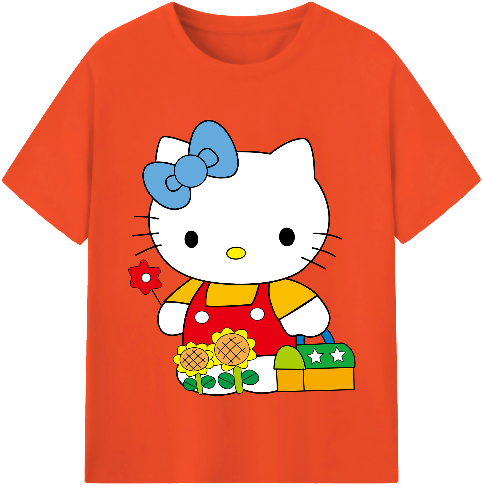 （画像用） Hello Kitty ハローキティ 綿100％半袖Tシャツ（フロントプリント）