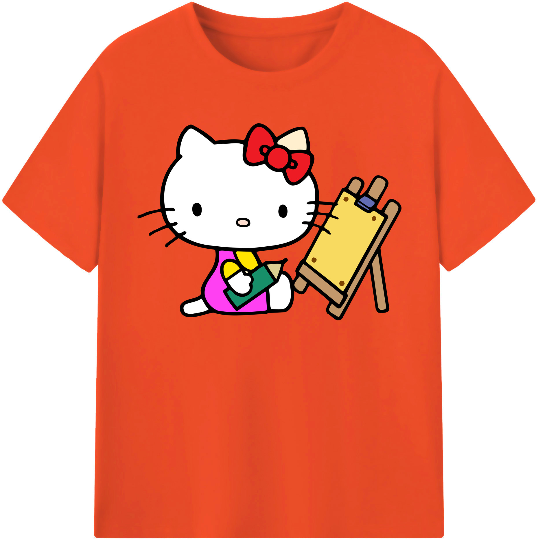 （画像用） Hello Kitty ハローキティ 綿100％半袖Tシャツ（フロントプリント）