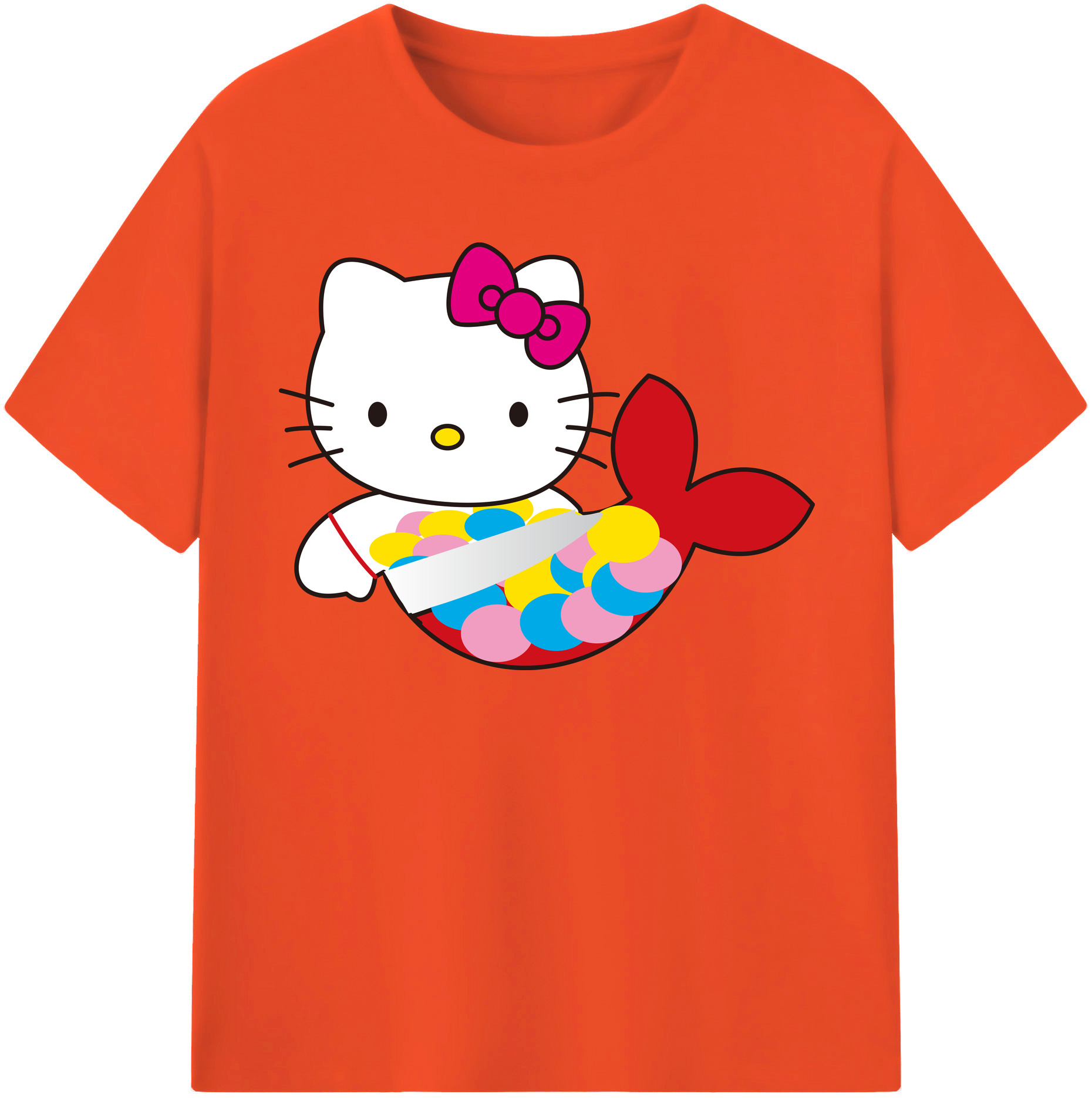 （画像用） Hello Kitty ハローキティ 綿100％半袖Tシャツ（フロントプリント）
