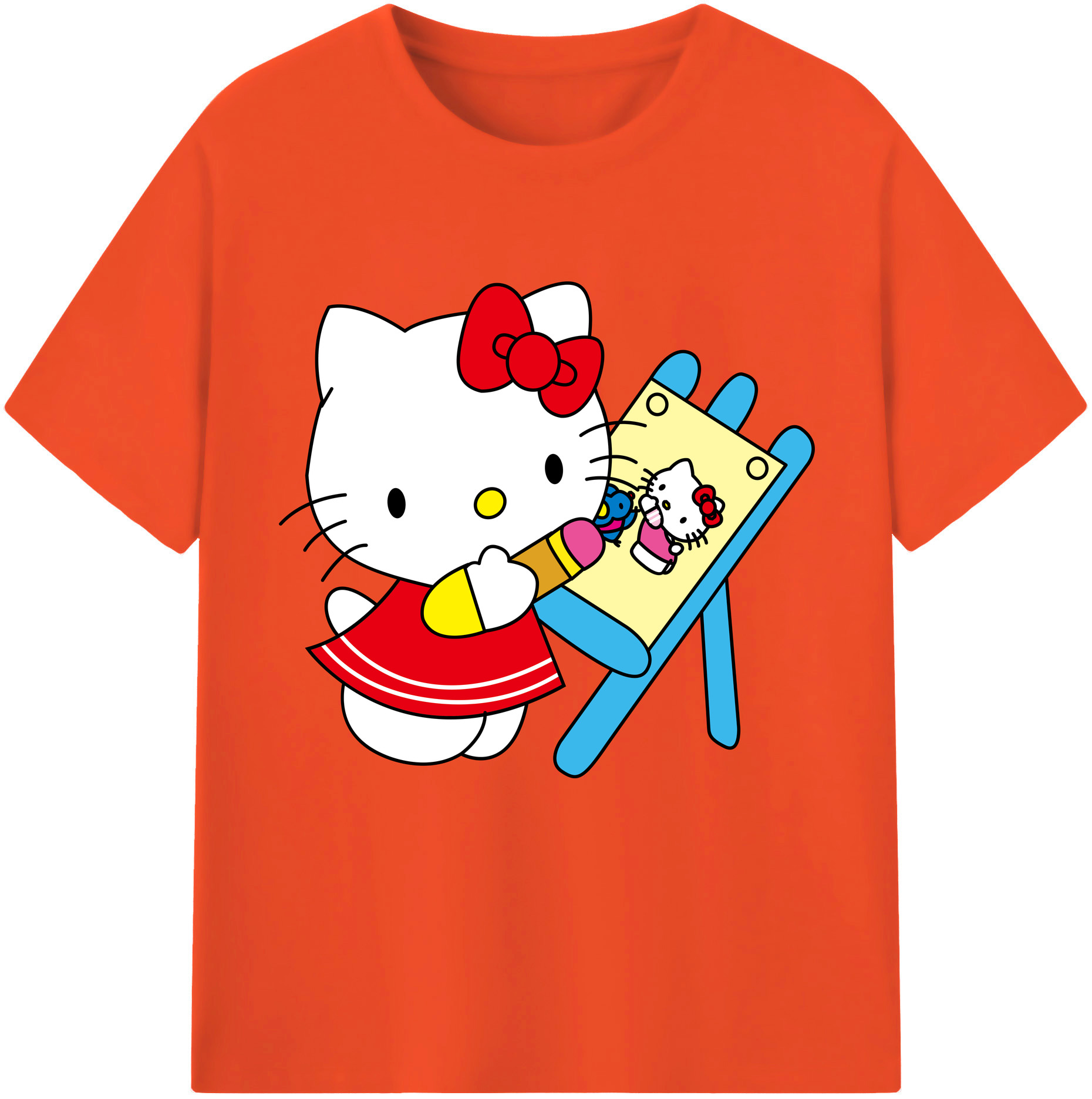（画像用） Hello Kitty ハローキティ 綿100％半袖Tシャツ（フロントプリント）