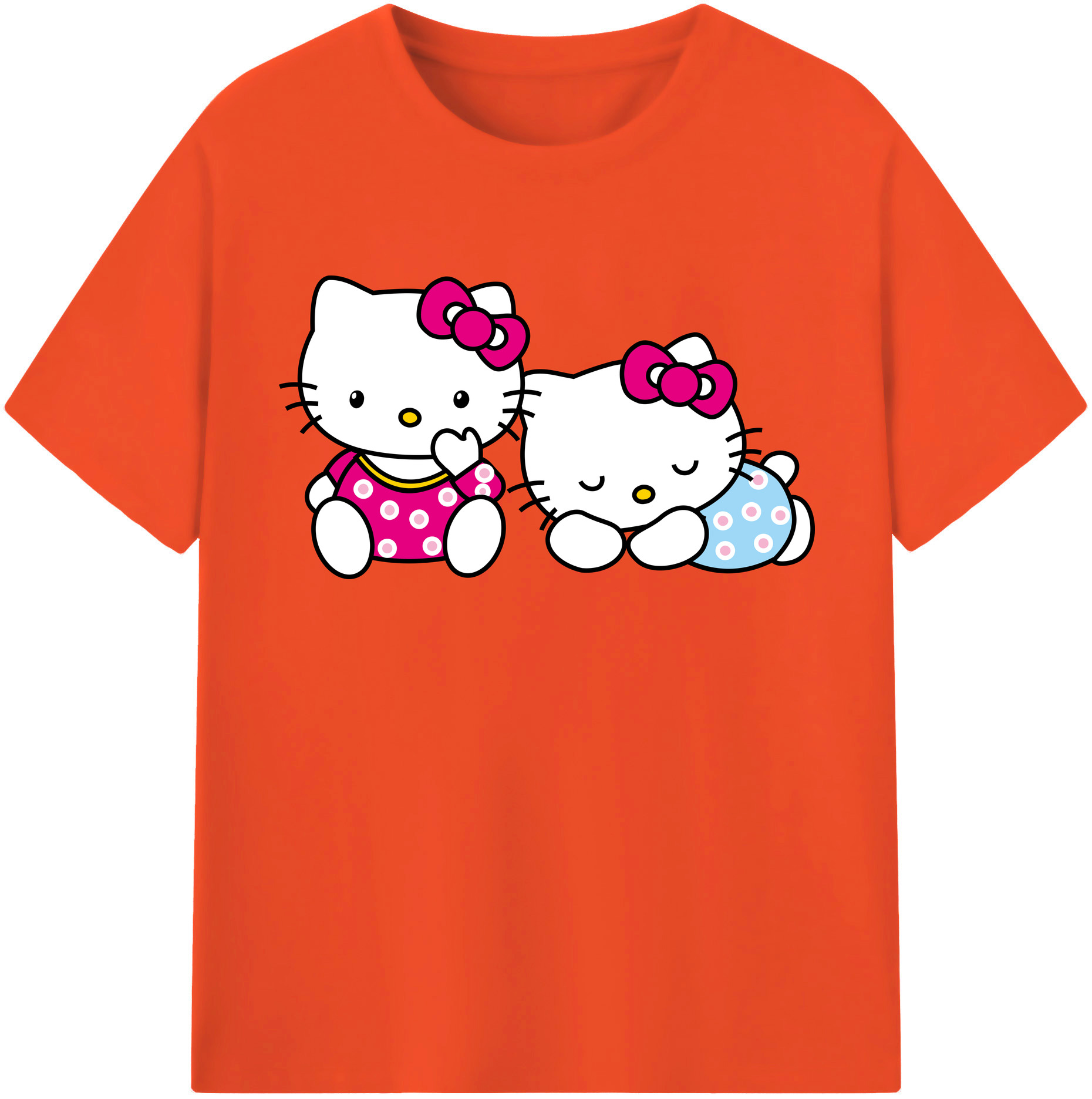 （画像用） Hello Kitty ハローキティ 綿100％半袖Tシャツ（フロントプリント）