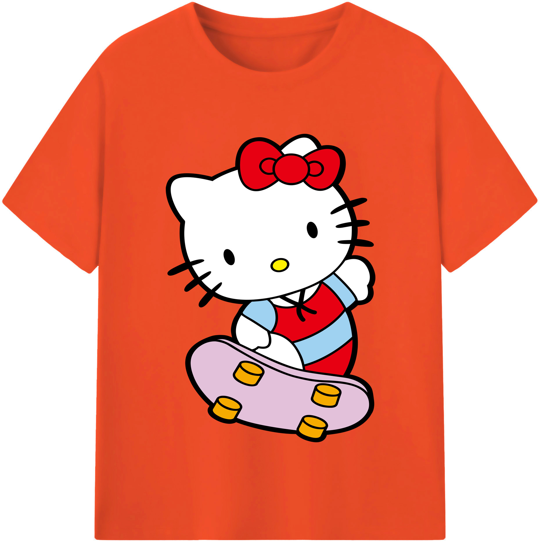 （画像用） Hello Kitty ハローキティ 綿100％半袖Tシャツ（フロントプリント）