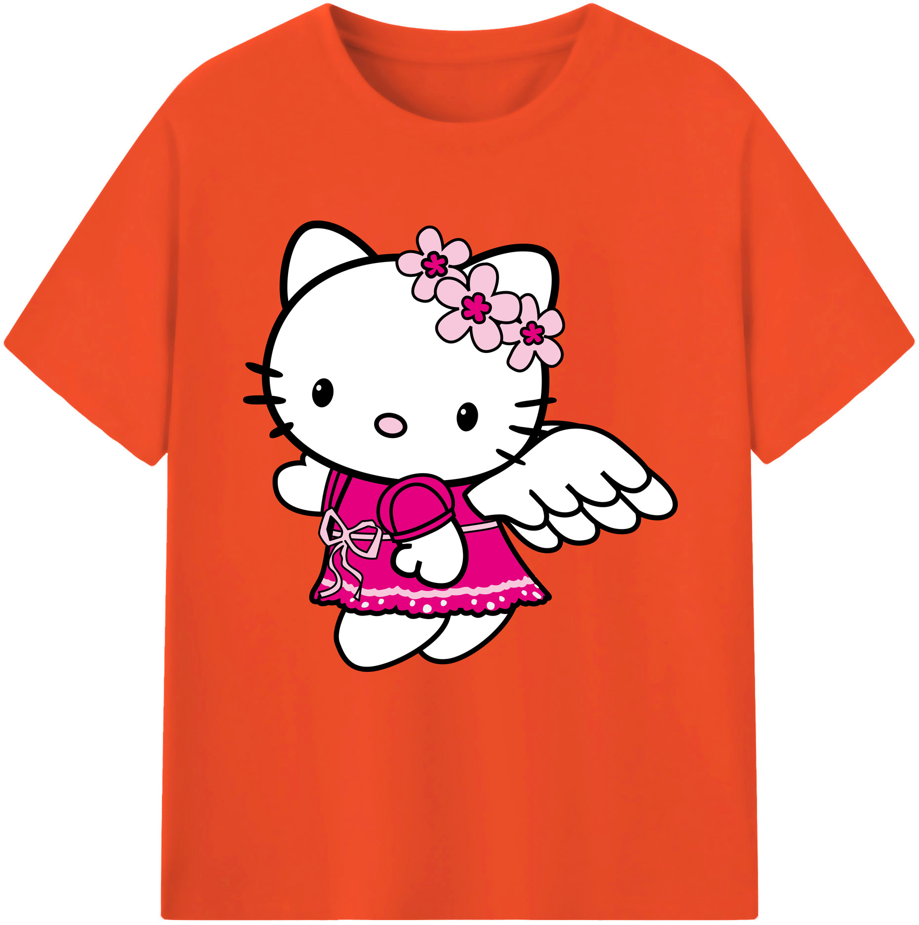 （画像用） Hello Kitty ハローキティ 綿100％半袖Tシャツ（フロントプリント）