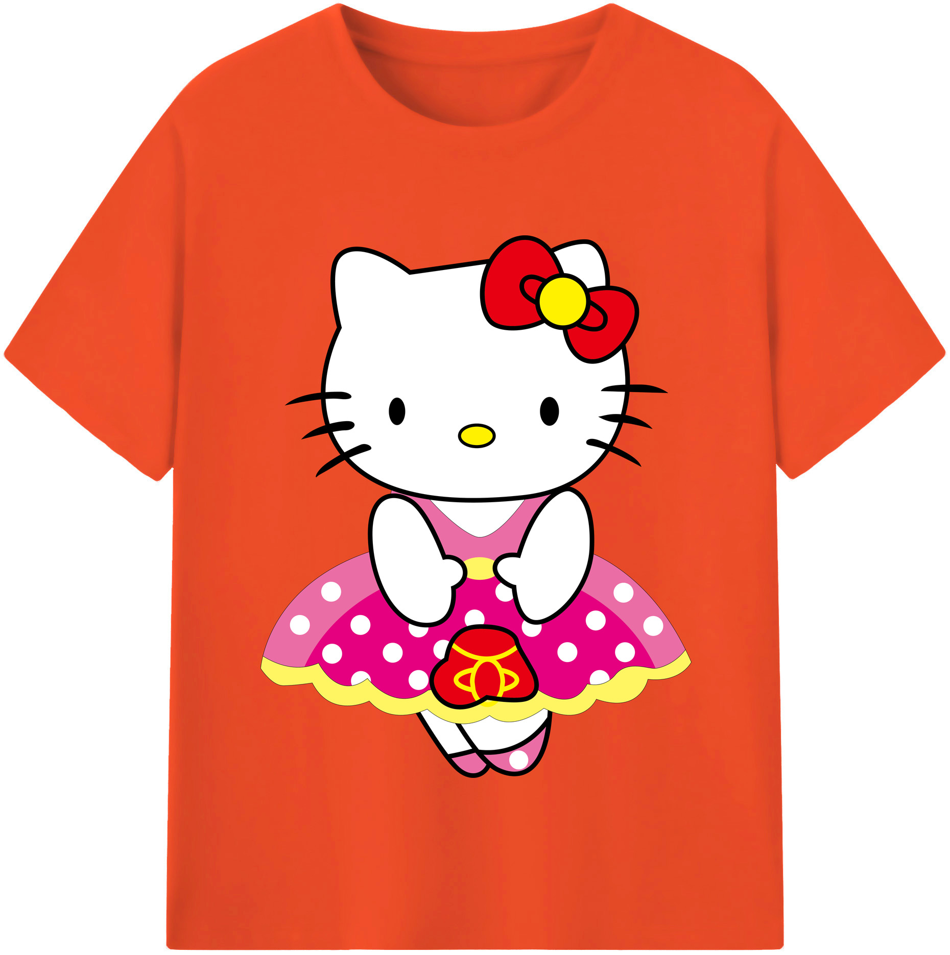 （画像用） Hello Kitty ハローキティ 綿100％半袖Tシャツ（フロントプリント）