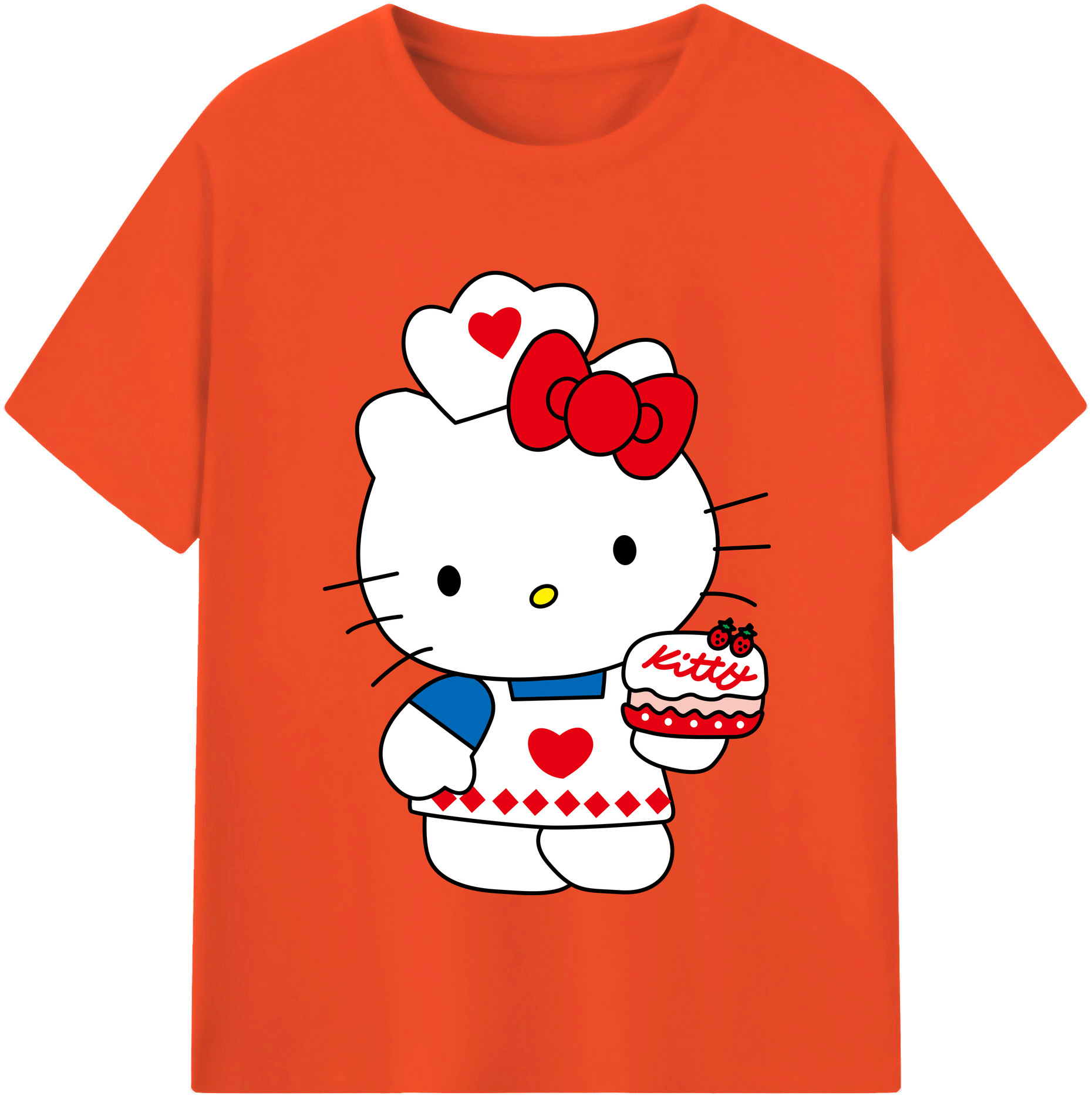 （画像用） Hello Kitty ハローキティ 綿100％半袖Tシャツ（フロントプリント）