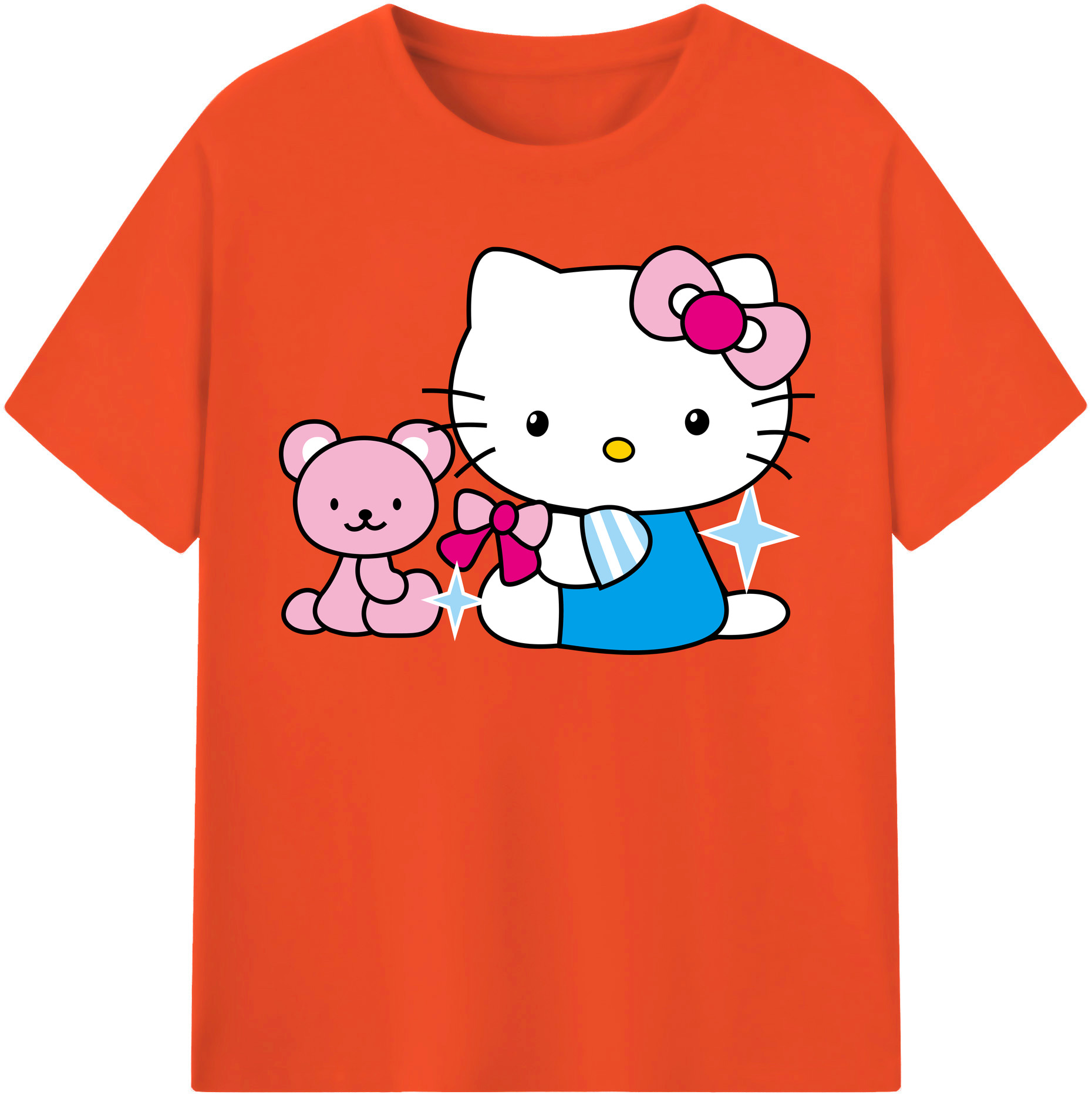 （画像用） Hello Kitty ハローキティ 綿100％半袖Tシャツ（フロントプリント）