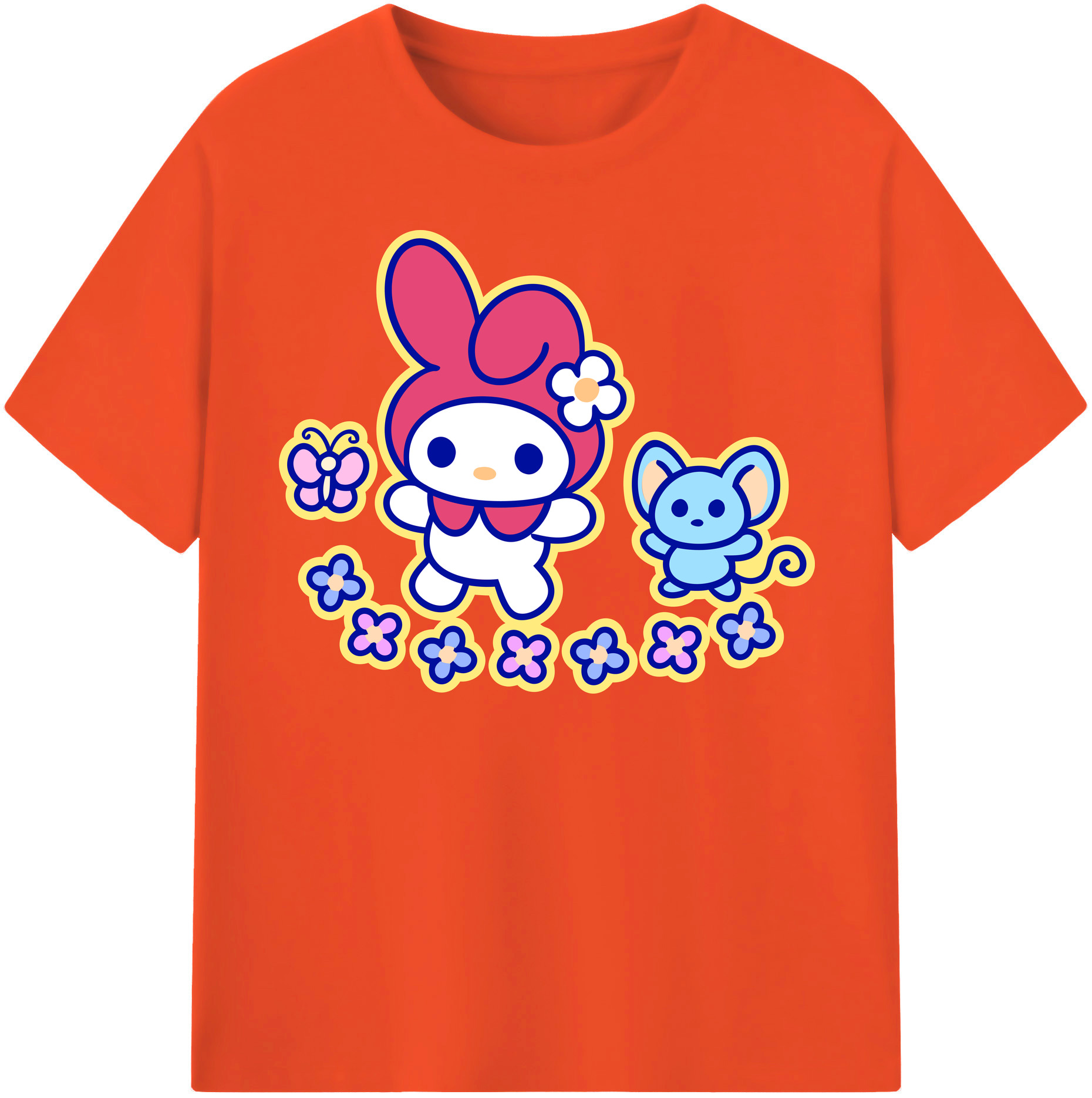 （画像用） Hello Kitty ハローキティ 綿100％半袖Tシャツ（フロントプリント）