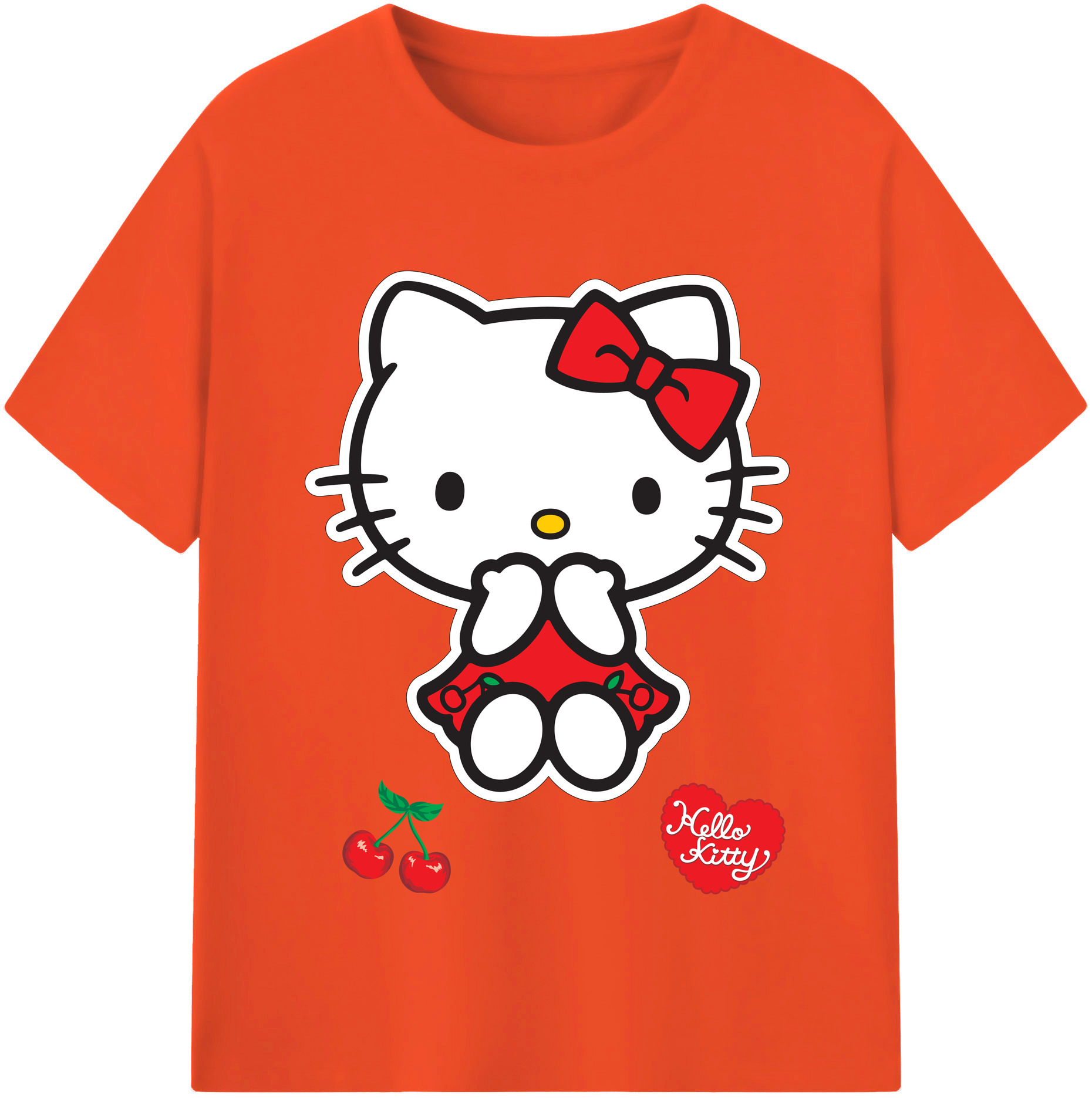 （画像用） Hello Kitty ハローキティ 綿100％半袖Tシャツ（フロントプリント）