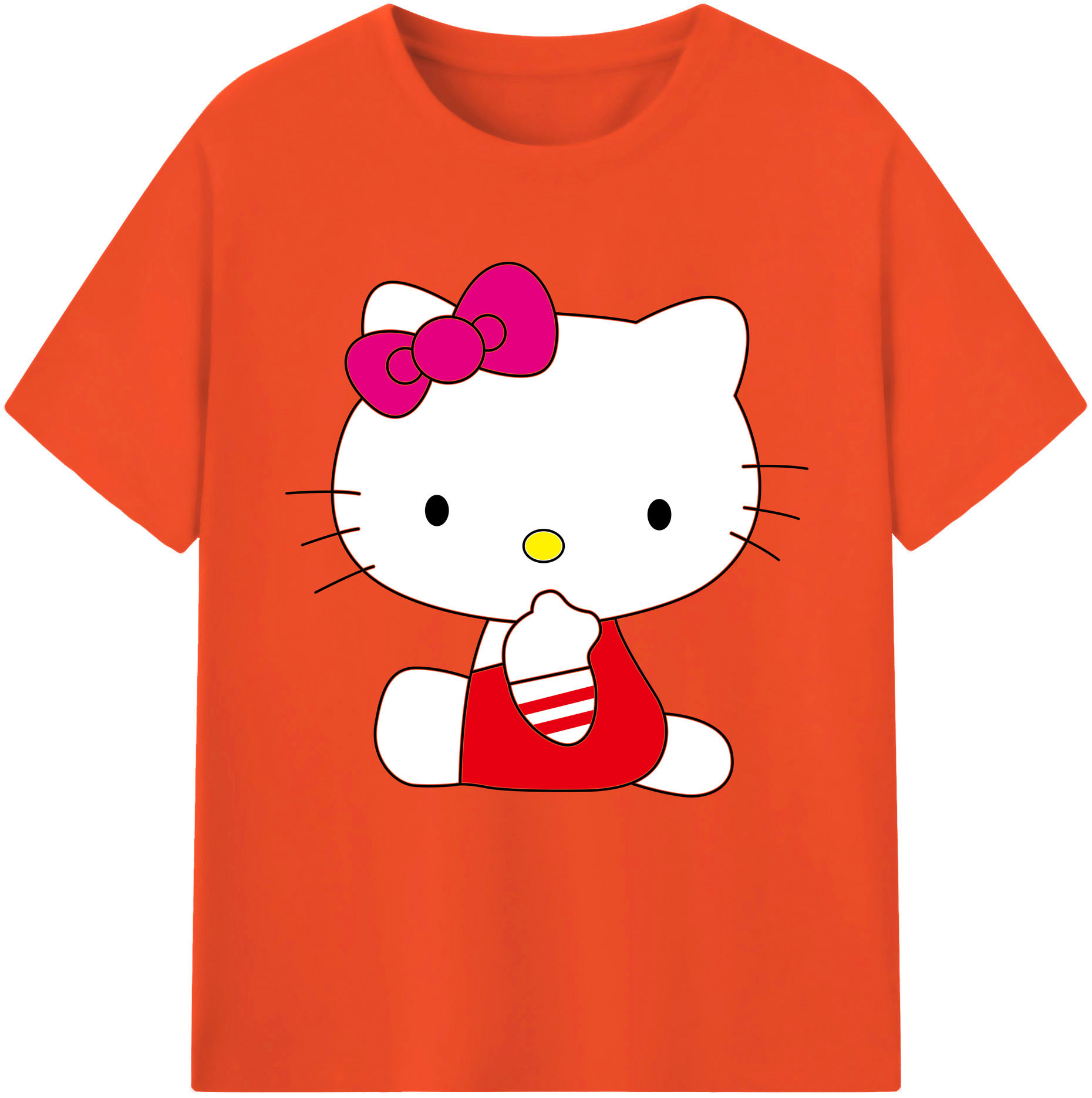 （画像用） Hello Kitty ハローキティ 綿100％半袖Tシャツ（フロントプリント）