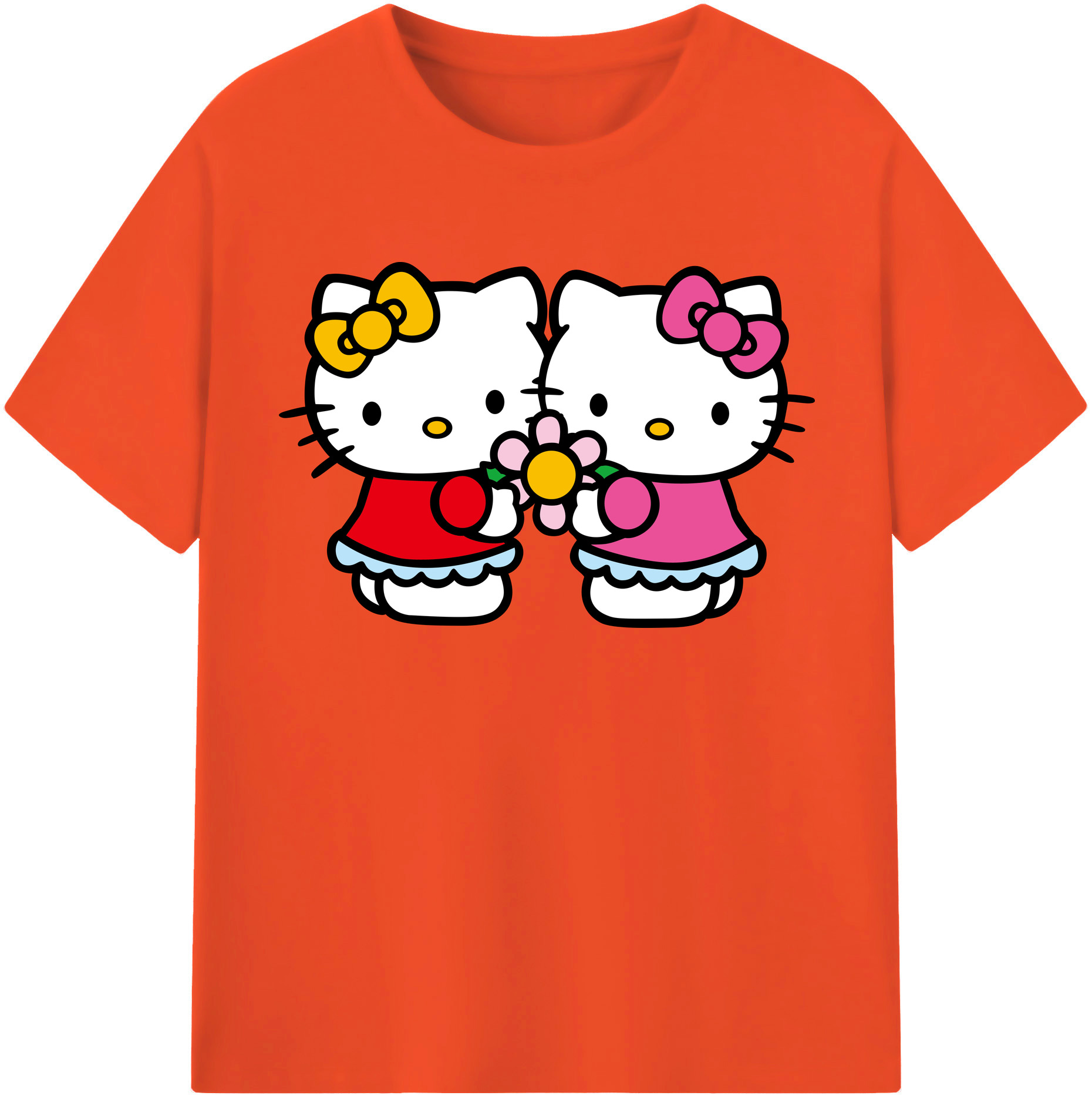 （画像用） Hello Kitty ハローキティ 綿100％半袖Tシャツ（フロントプリント）