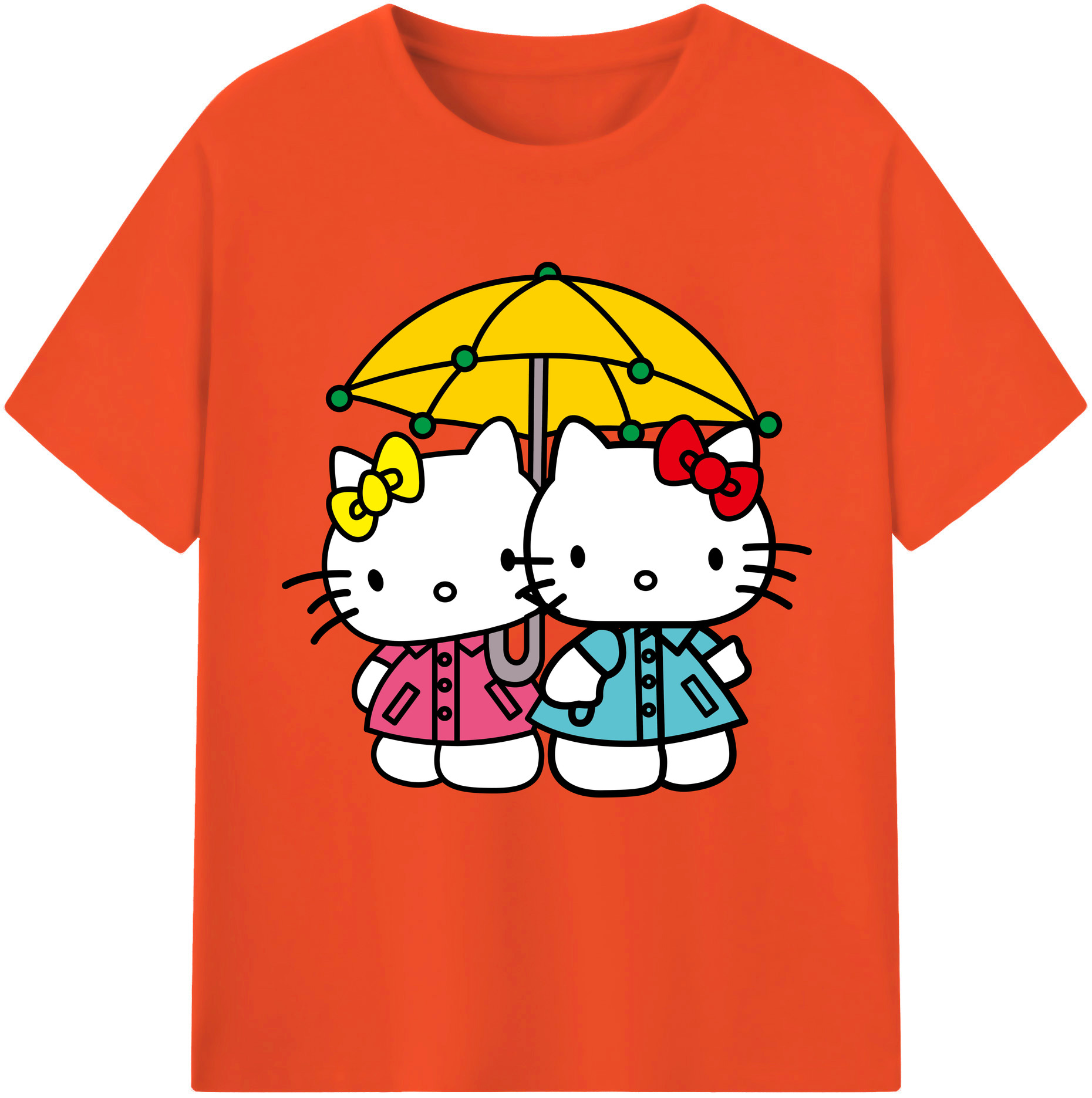 （画像用） Hello Kitty ハローキティ 綿100％半袖Tシャツ（フロントプリント）