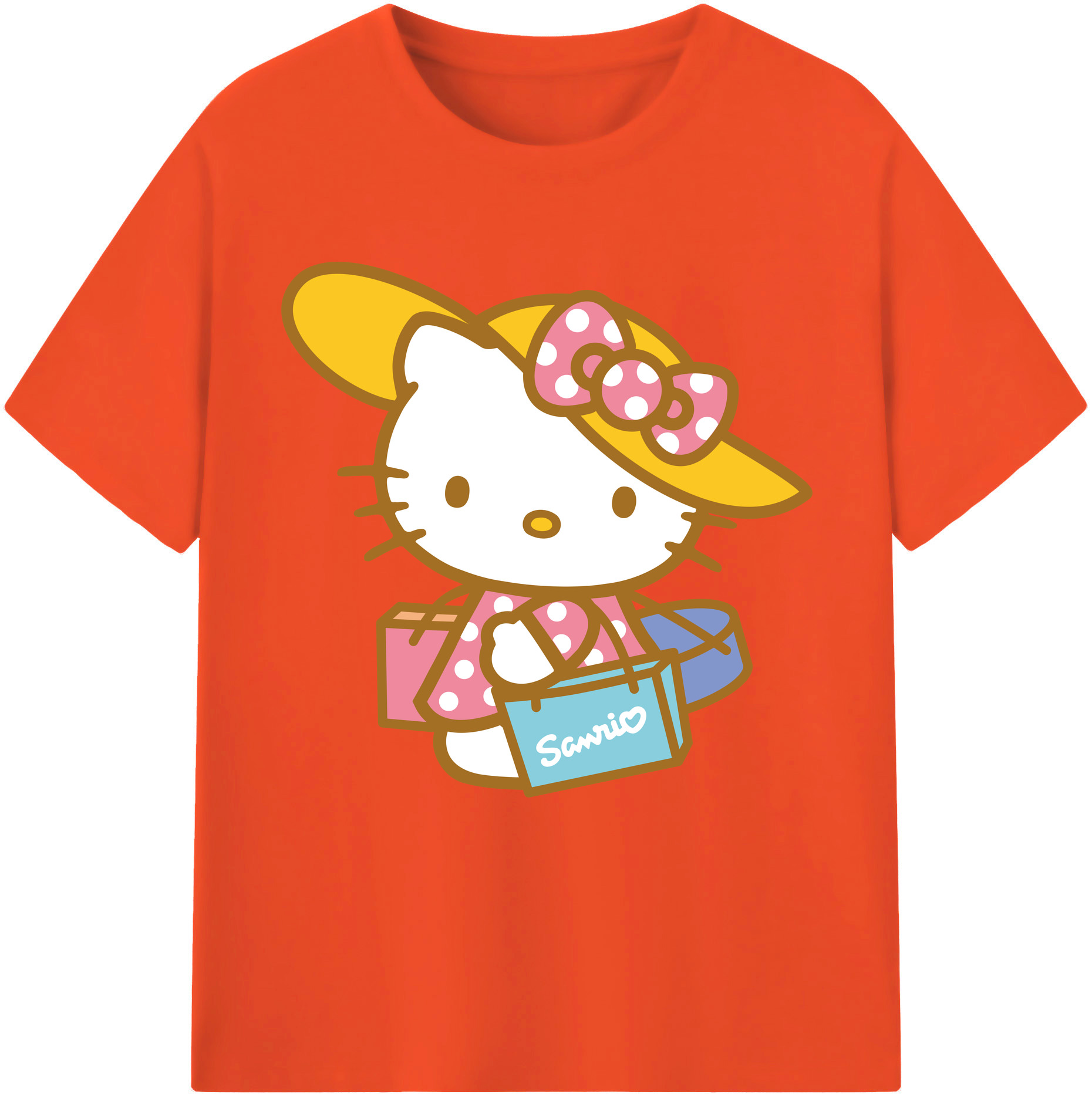 （画像用） Hello Kitty ハローキティ 綿100％半袖Tシャツ（フロントプリント）