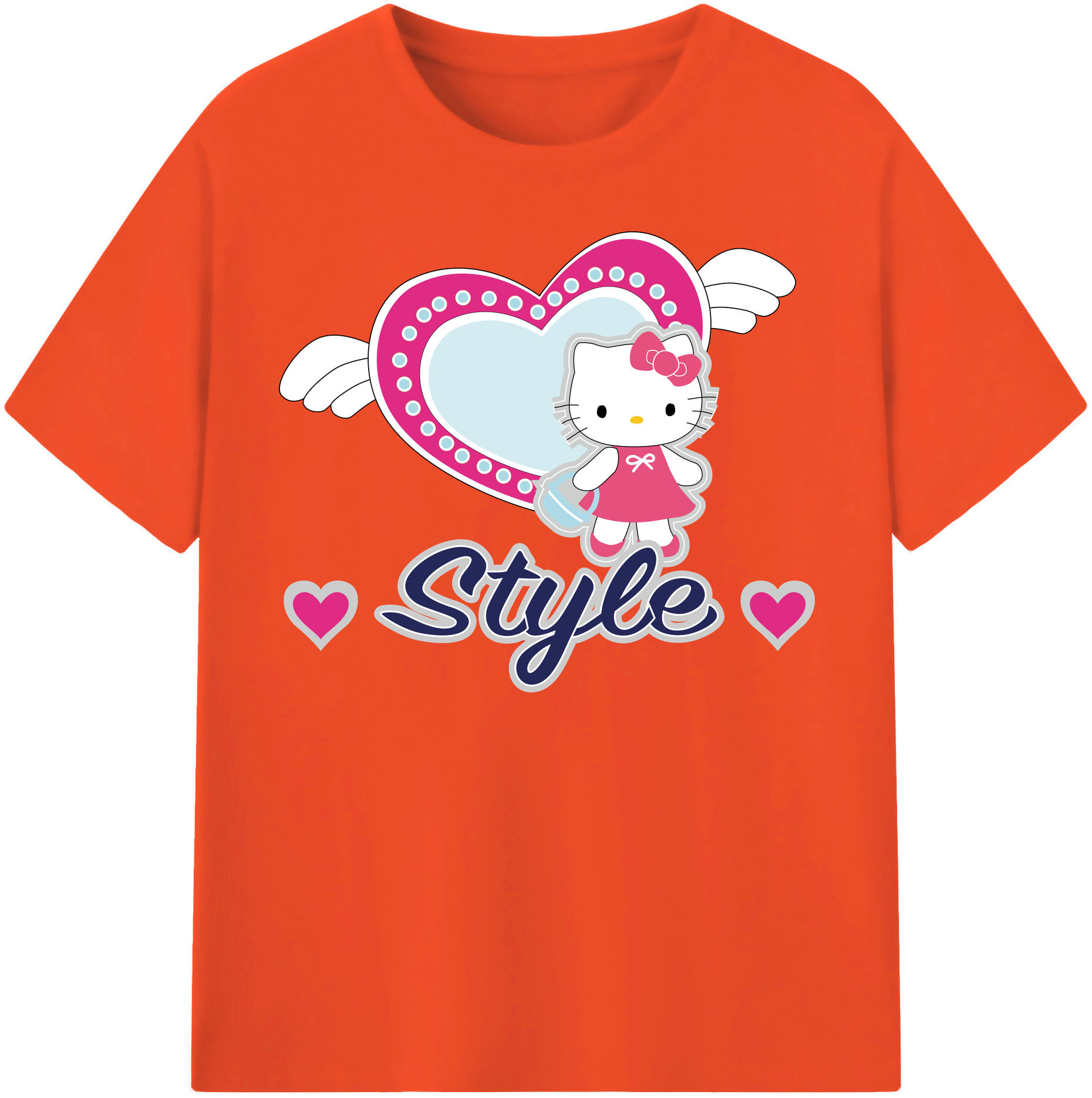 （画像用） Hello Kitty ハローキティ 綿100％半袖Tシャツ（フロントプリント）