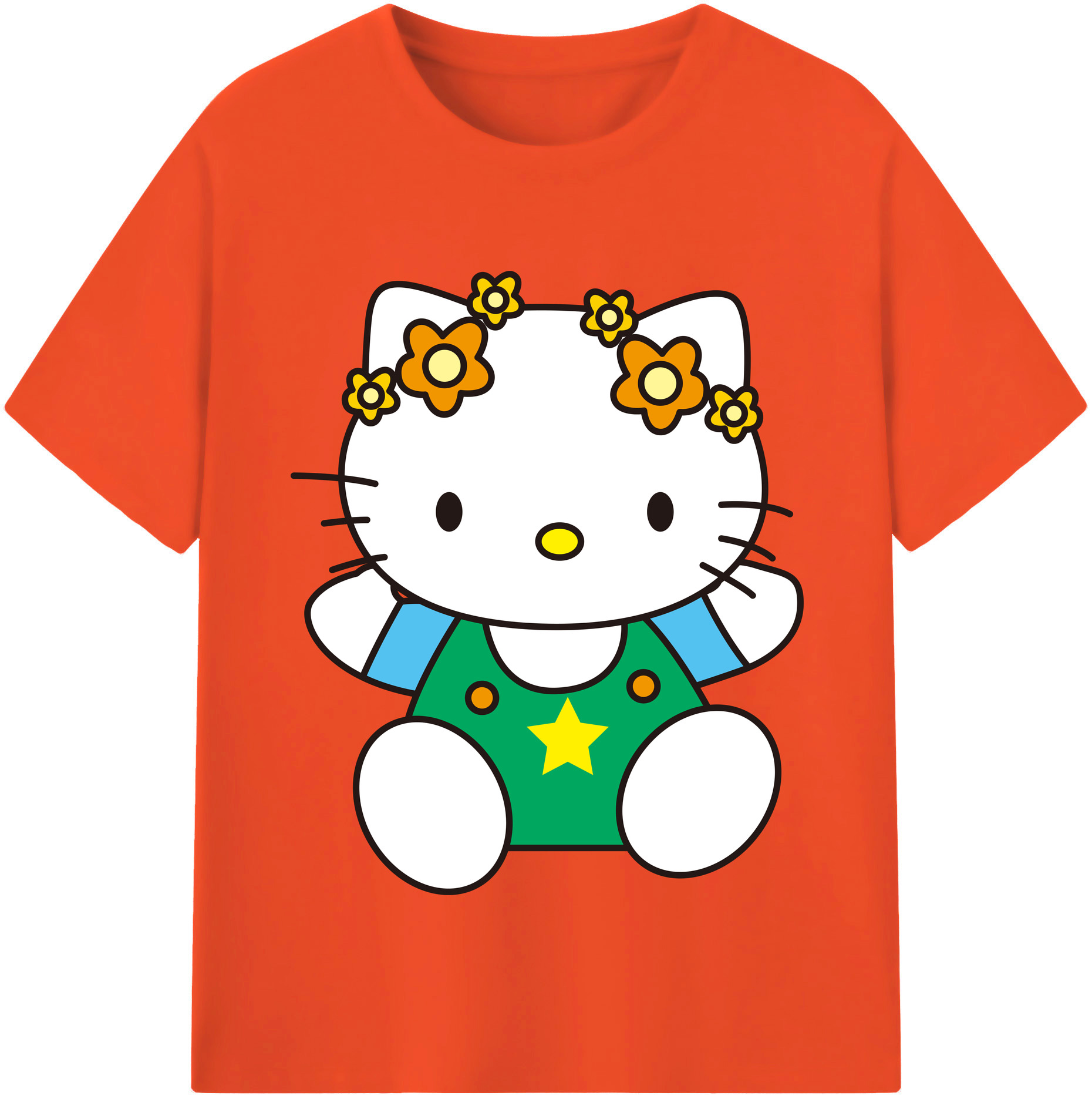 （画像用） Hello Kitty ハローキティ 綿100％半袖Tシャツ（フロントプリント）