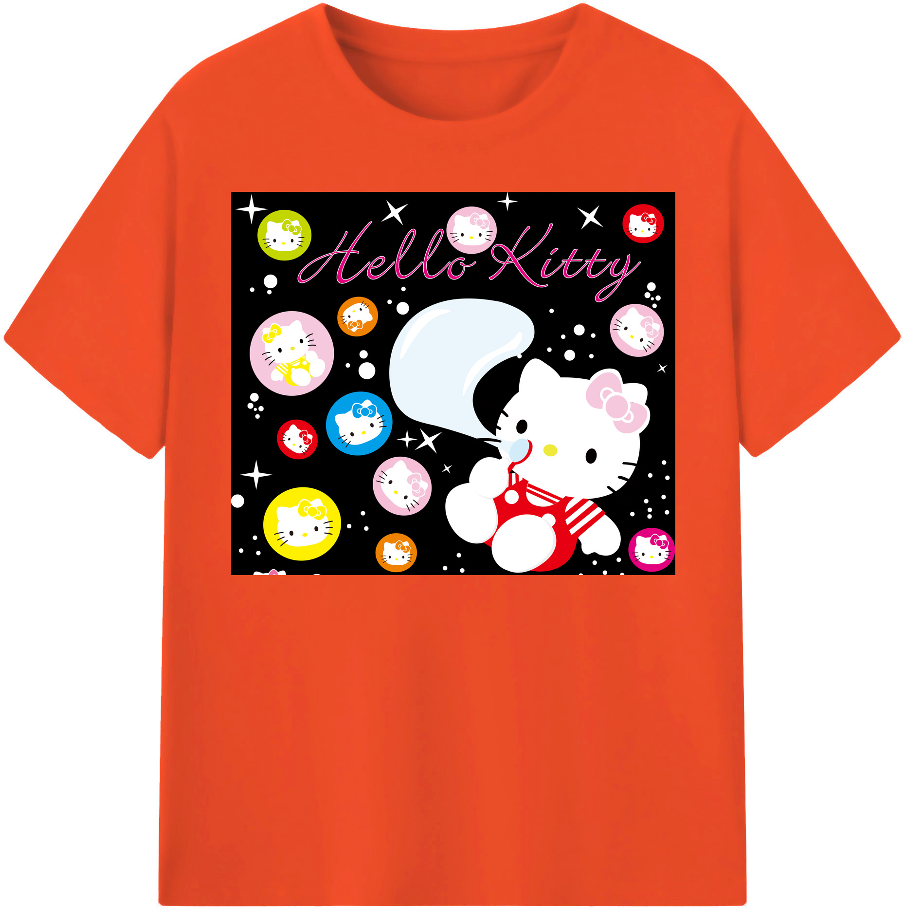 （画像用） Hello Kitty ハローキティ 綿100％半袖Tシャツ（フロントプリント）