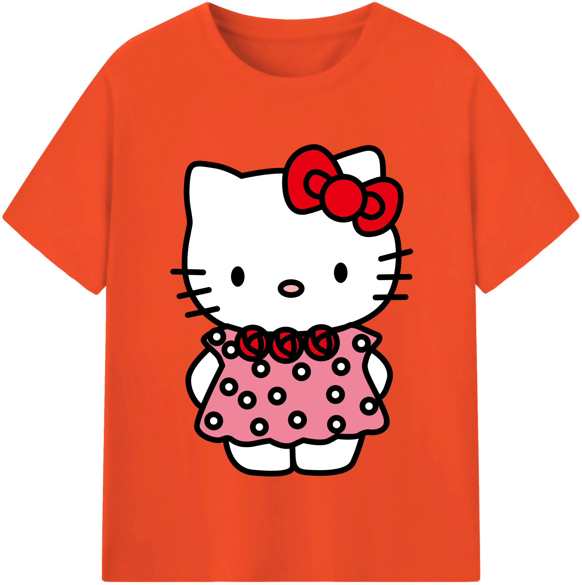 （画像用） Hello Kitty ハローキティ 綿100％半袖Tシャツ（フロントプリント）