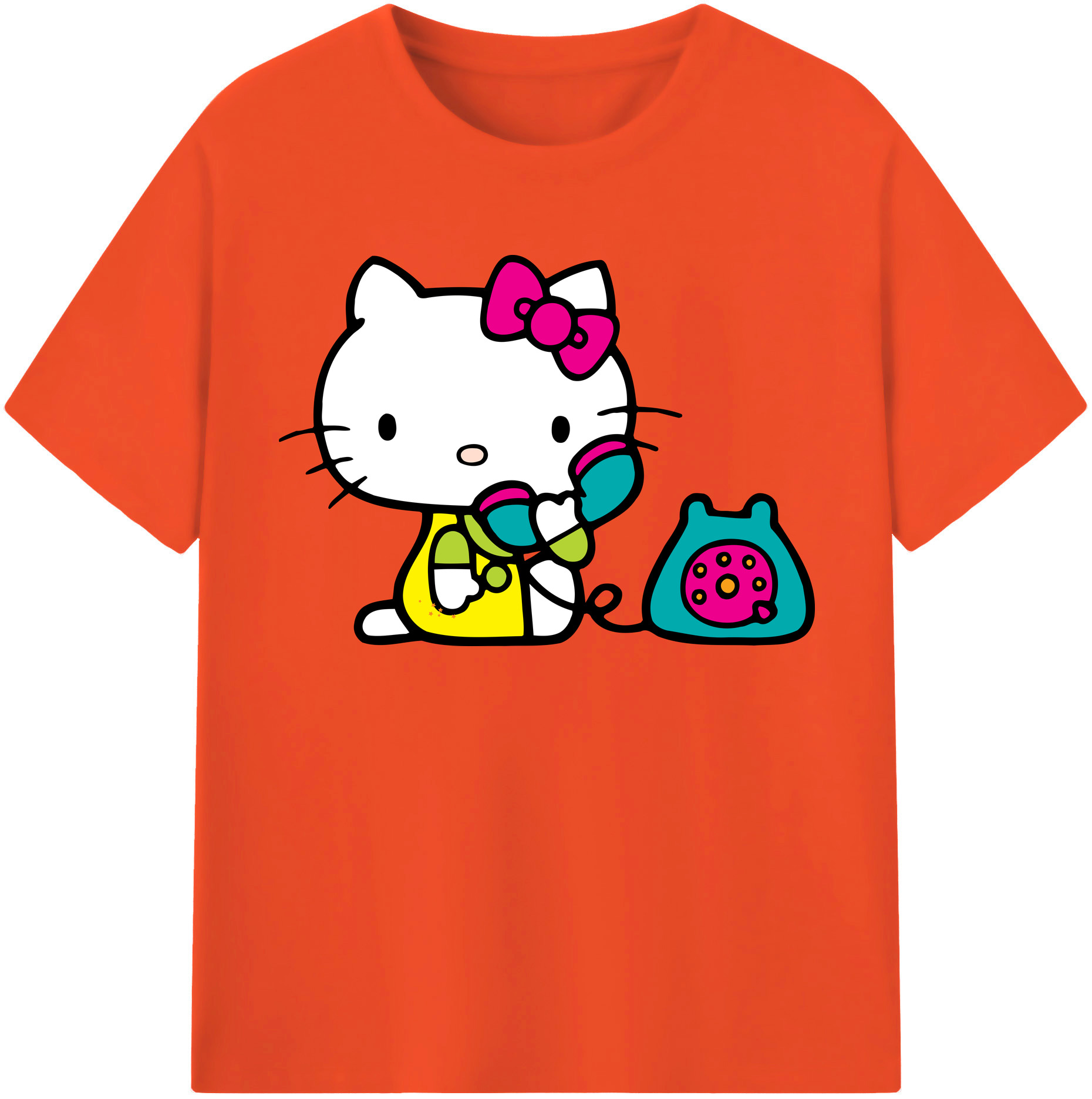 （画像用） Hello Kitty ハローキティ 綿100％半袖Tシャツ（フロントプリント）