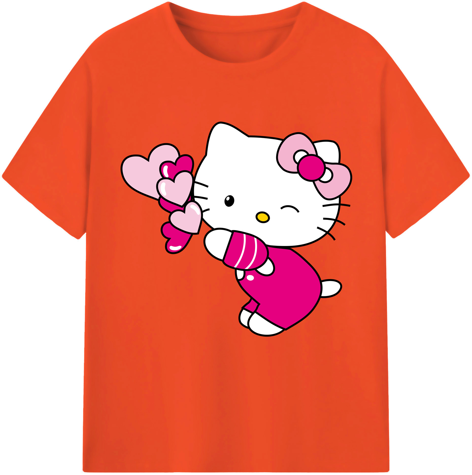 （画像用） Hello Kitty ハローキティ 綿100％半袖Tシャツ（フロントプリント）