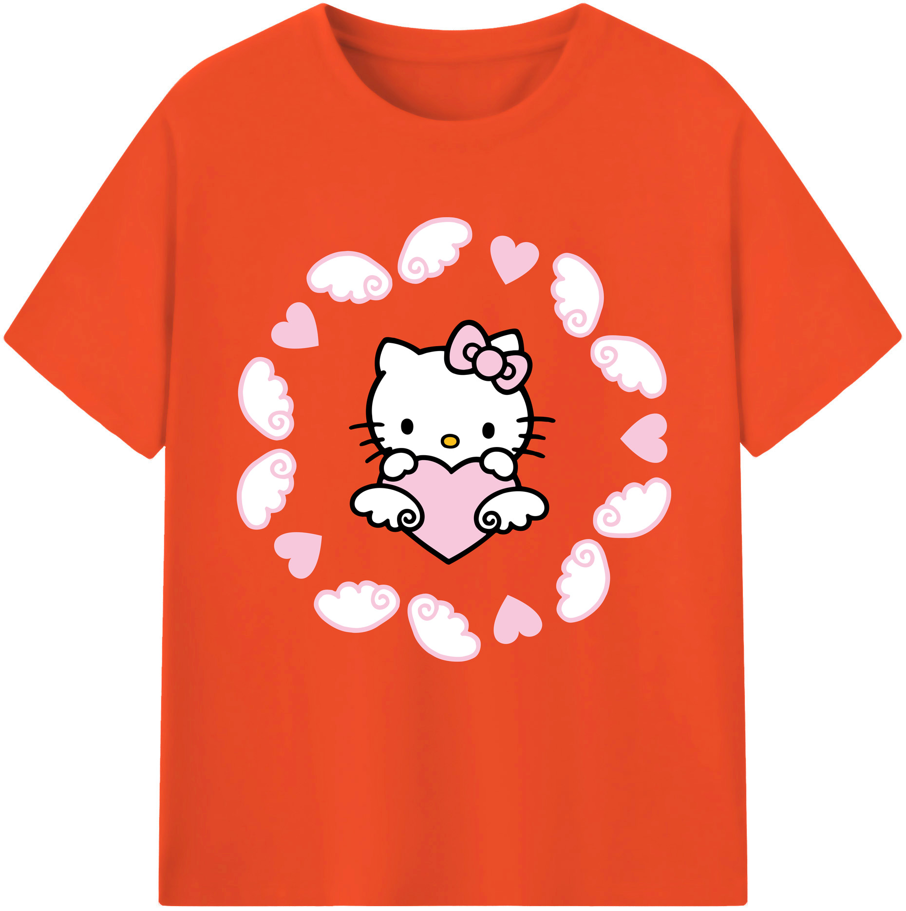 （画像用） Hello Kitty ハローキティ 綿100％半袖Tシャツ（フロントプリント）