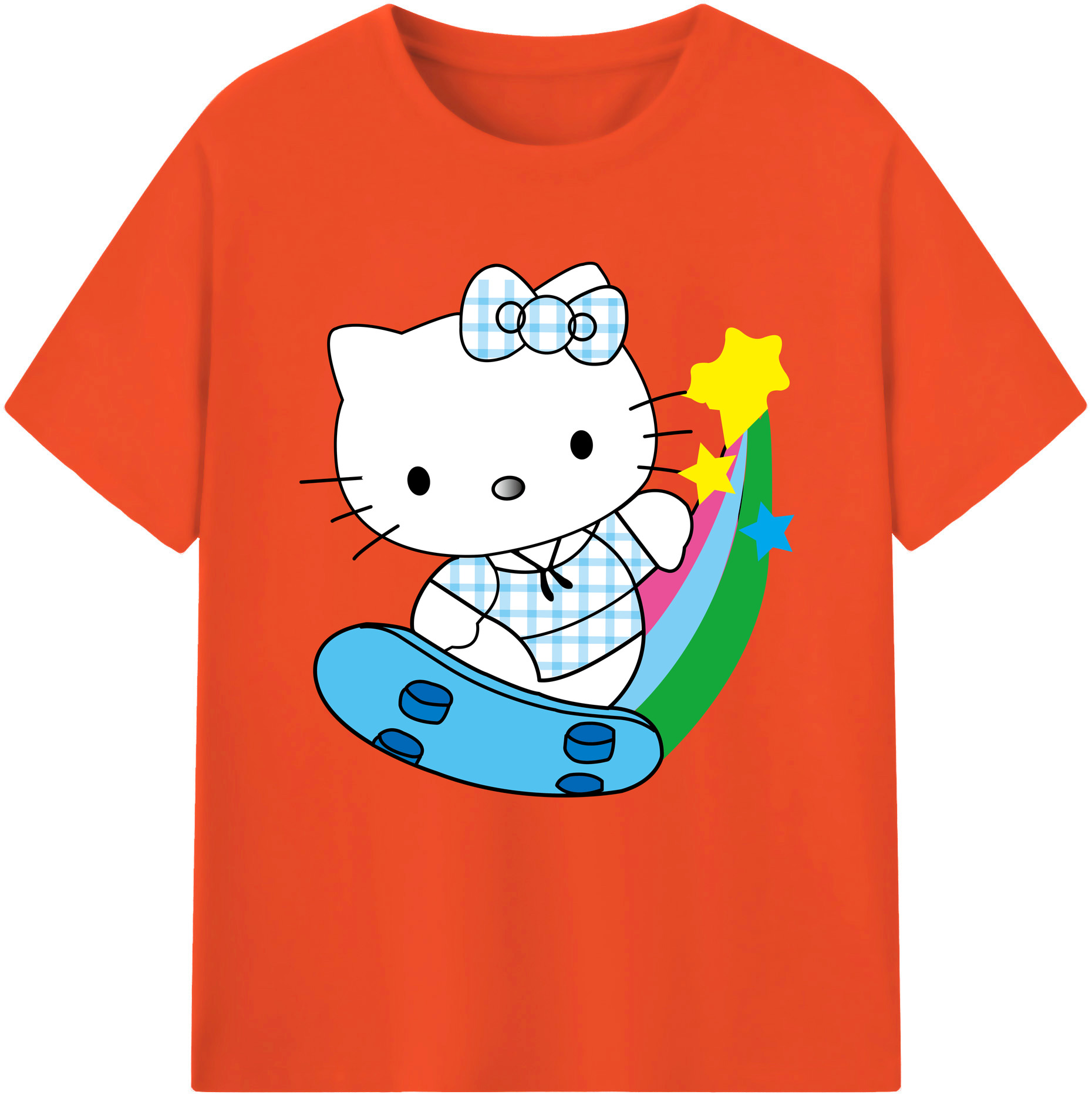 （画像用） Hello Kitty ハローキティ 綿100％半袖Tシャツ（フロントプリント）