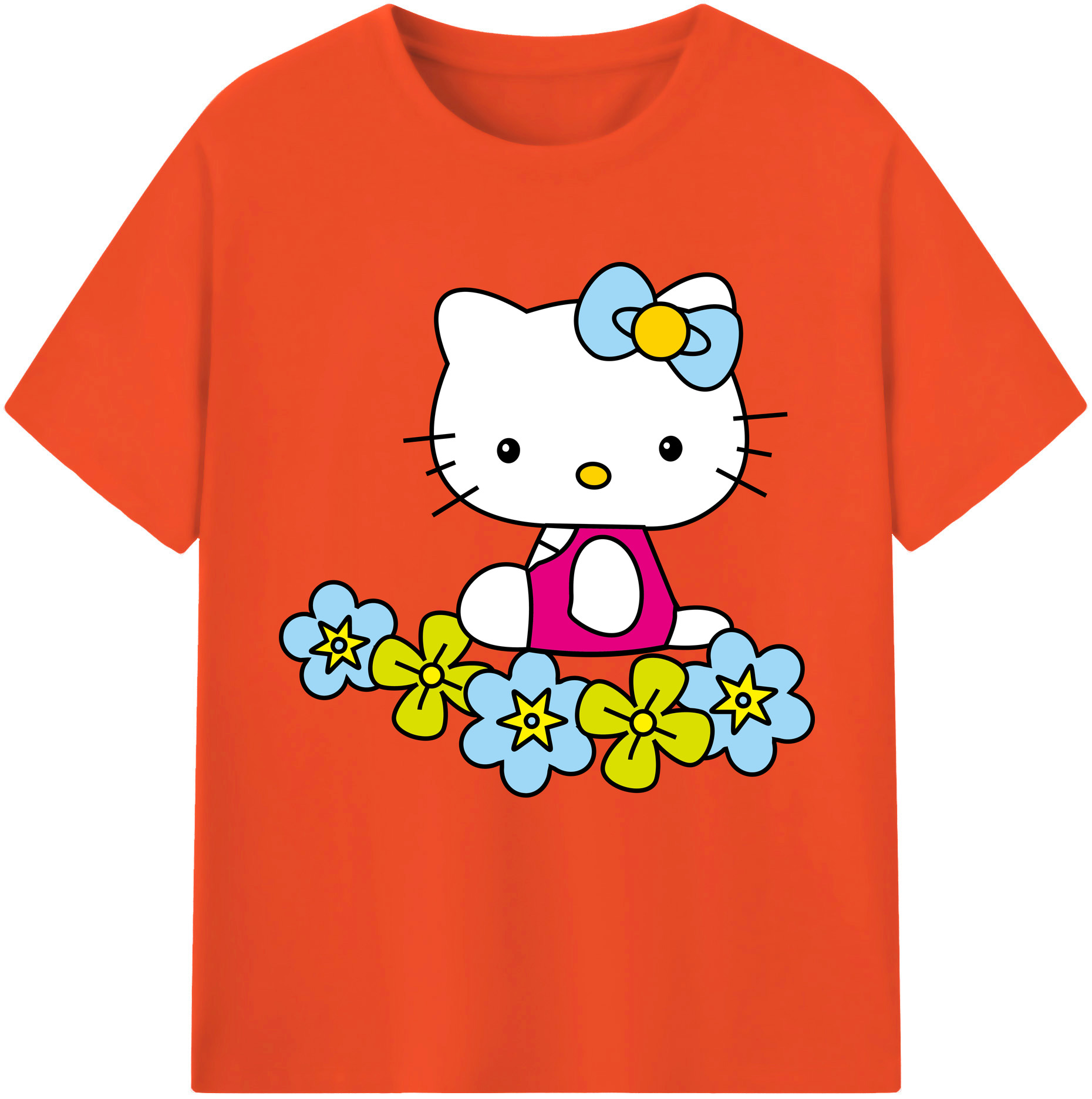 （画像用） Hello Kitty ハローキティ 綿100％半袖Tシャツ（フロントプリント）