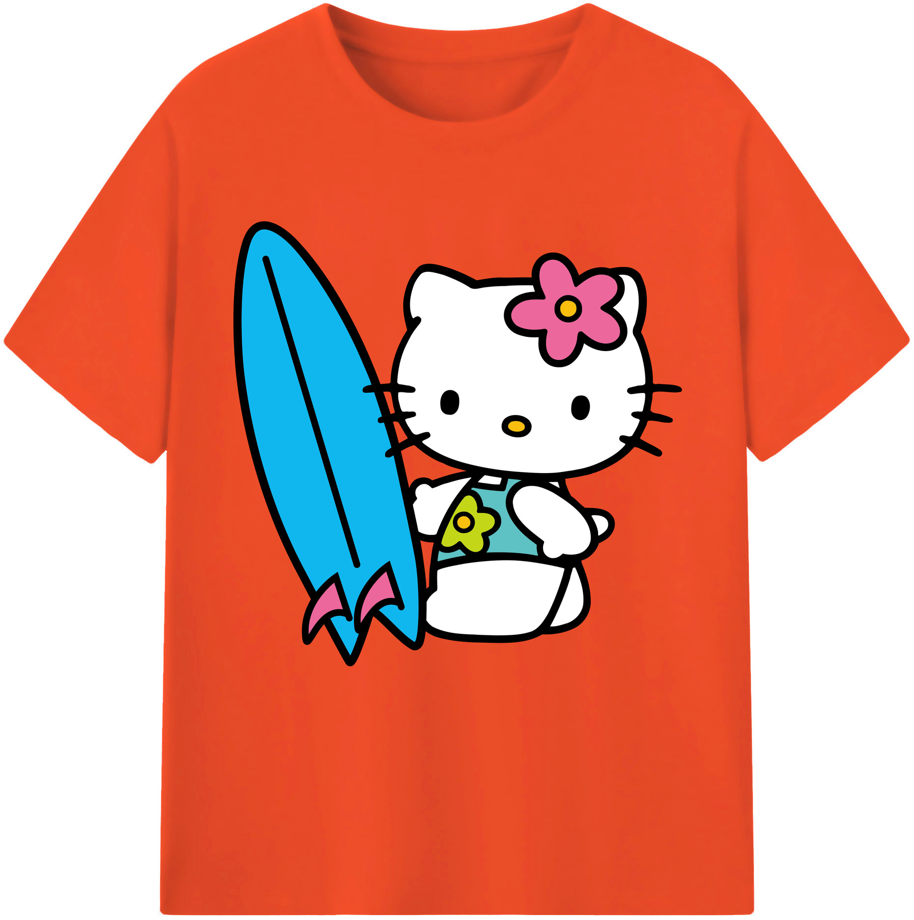 （画像用） Hello Kitty ハローキティ 綿100％半袖Tシャツ（フロントプリント）