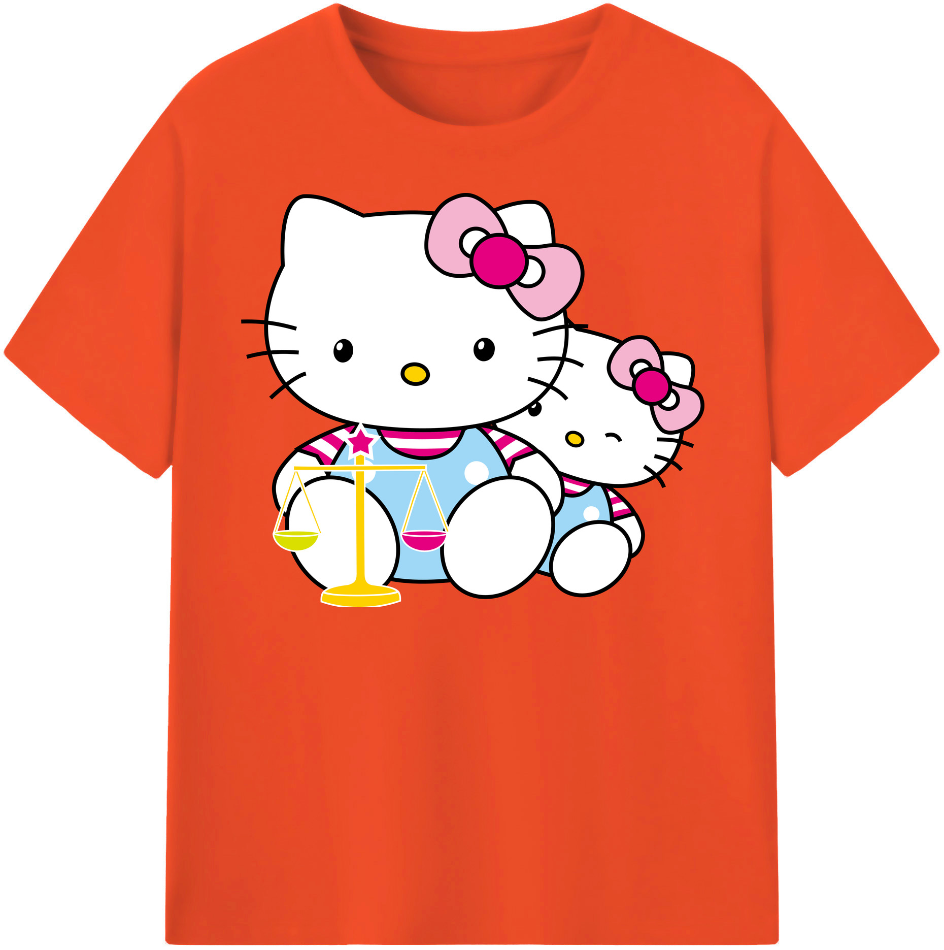 （画像用） Hello Kitty ハローキティ 綿100％半袖Tシャツ（フロントプリント）