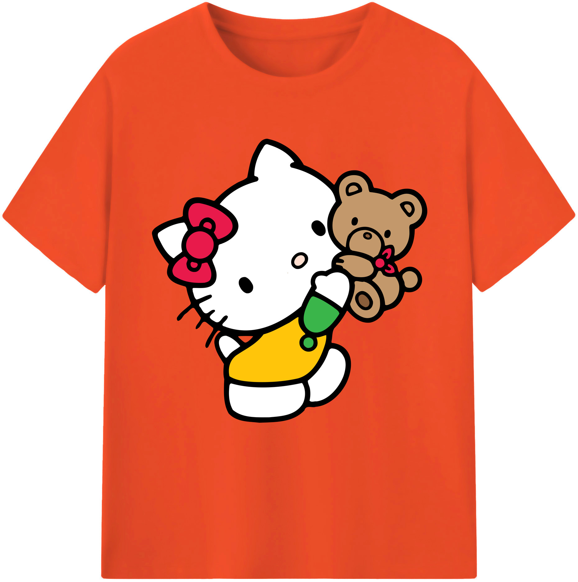 （画像用） Hello Kitty ハローキティ 綿100％半袖Tシャツ（フロントプリント）