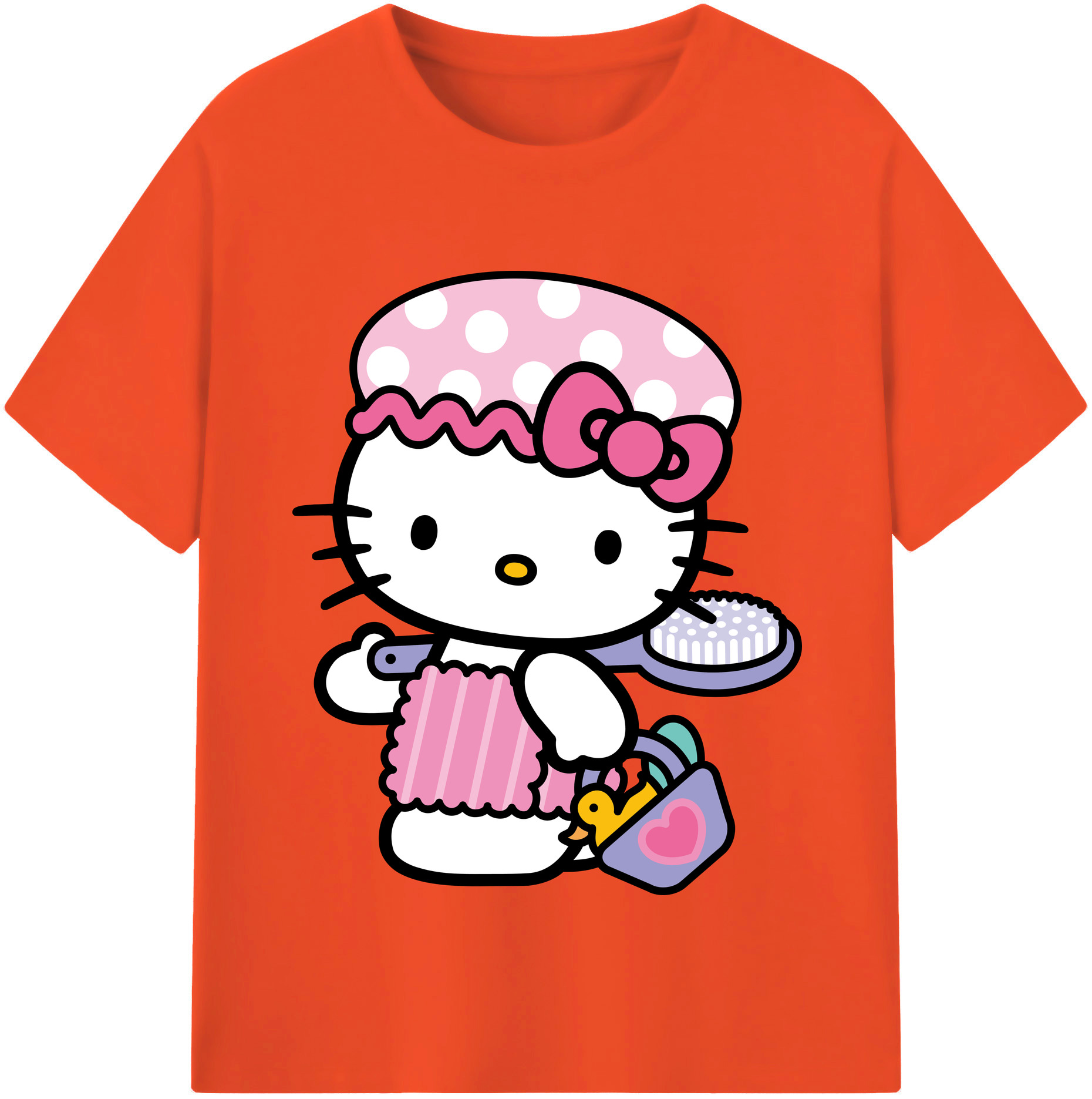 （画像用） Hello Kitty ハローキティ 綿100％半袖Tシャツ（フロントプリント）