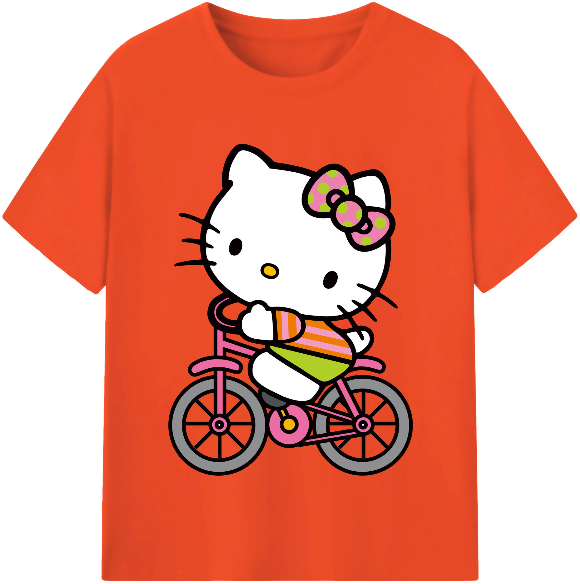 （画像用） Hello Kitty ハローキティ 綿100％半袖Tシャツ（フロントプリント）