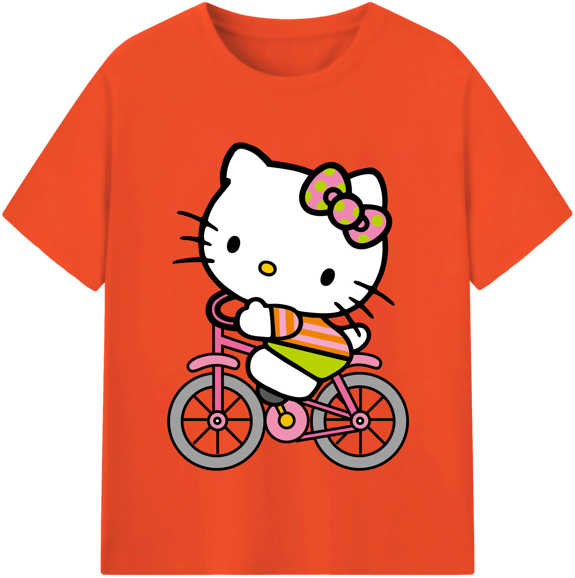 （画像用） Hello Kitty ハローキティ 綿100％半袖Tシャツ（フロントプリント）