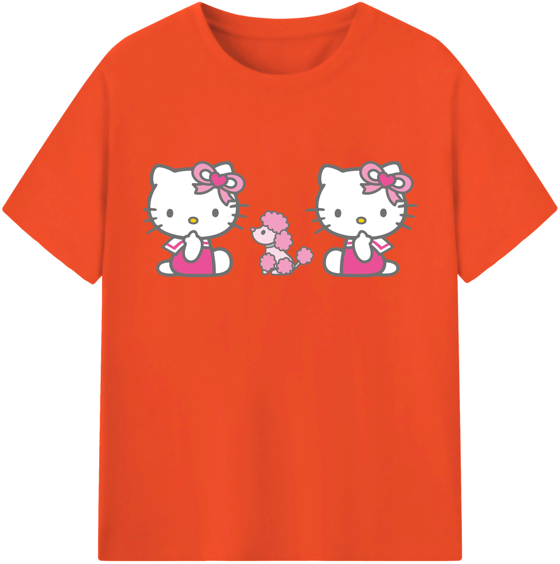 （画像用） Hello Kitty ハローキティ 綿100％半袖Tシャツ（フロントプリント）