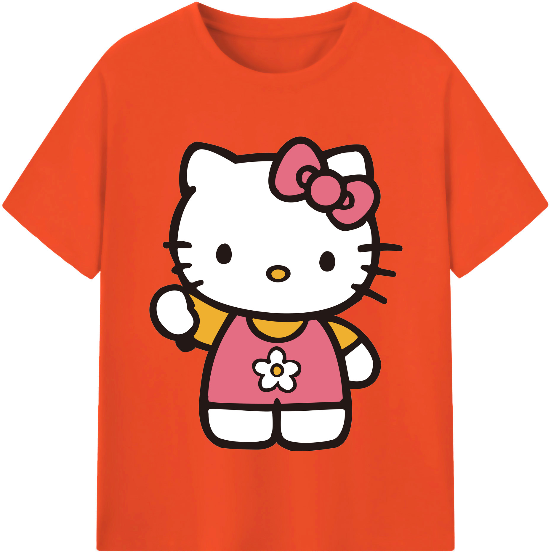 （画像用） Hello Kitty ハローキティ 綿100％半袖Tシャツ（フロントプリント）