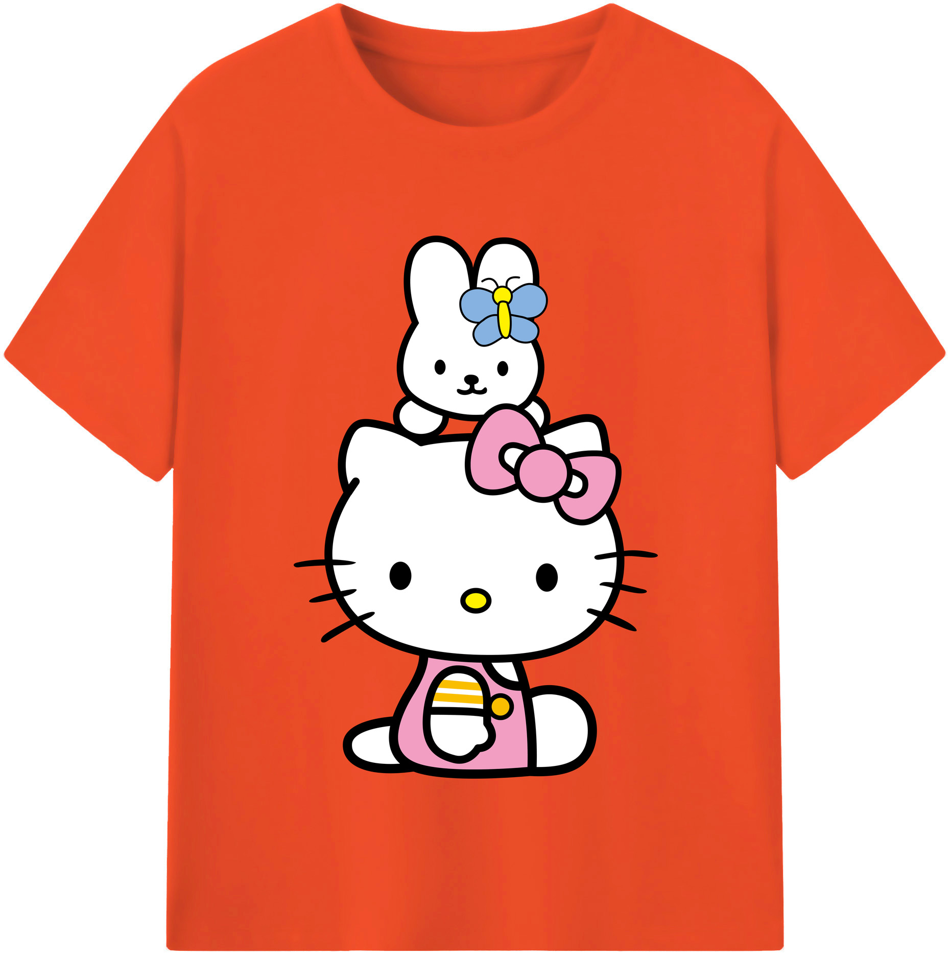 （画像用） Hello Kitty ハローキティ 綿100％半袖Tシャツ（フロントプリント）
