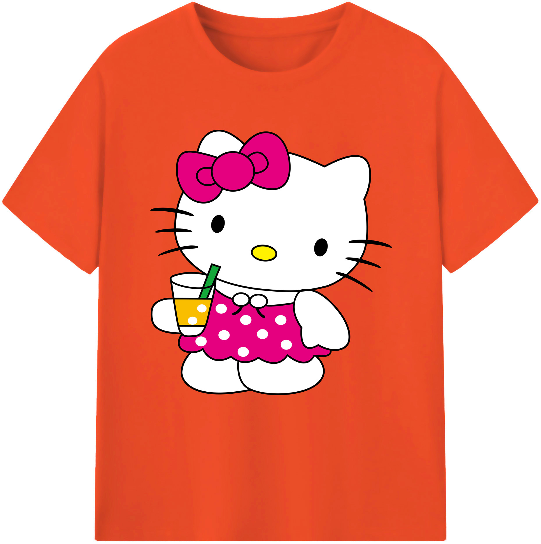 （画像用） Hello Kitty ハローキティ 綿100％半袖Tシャツ（フロントプリント）