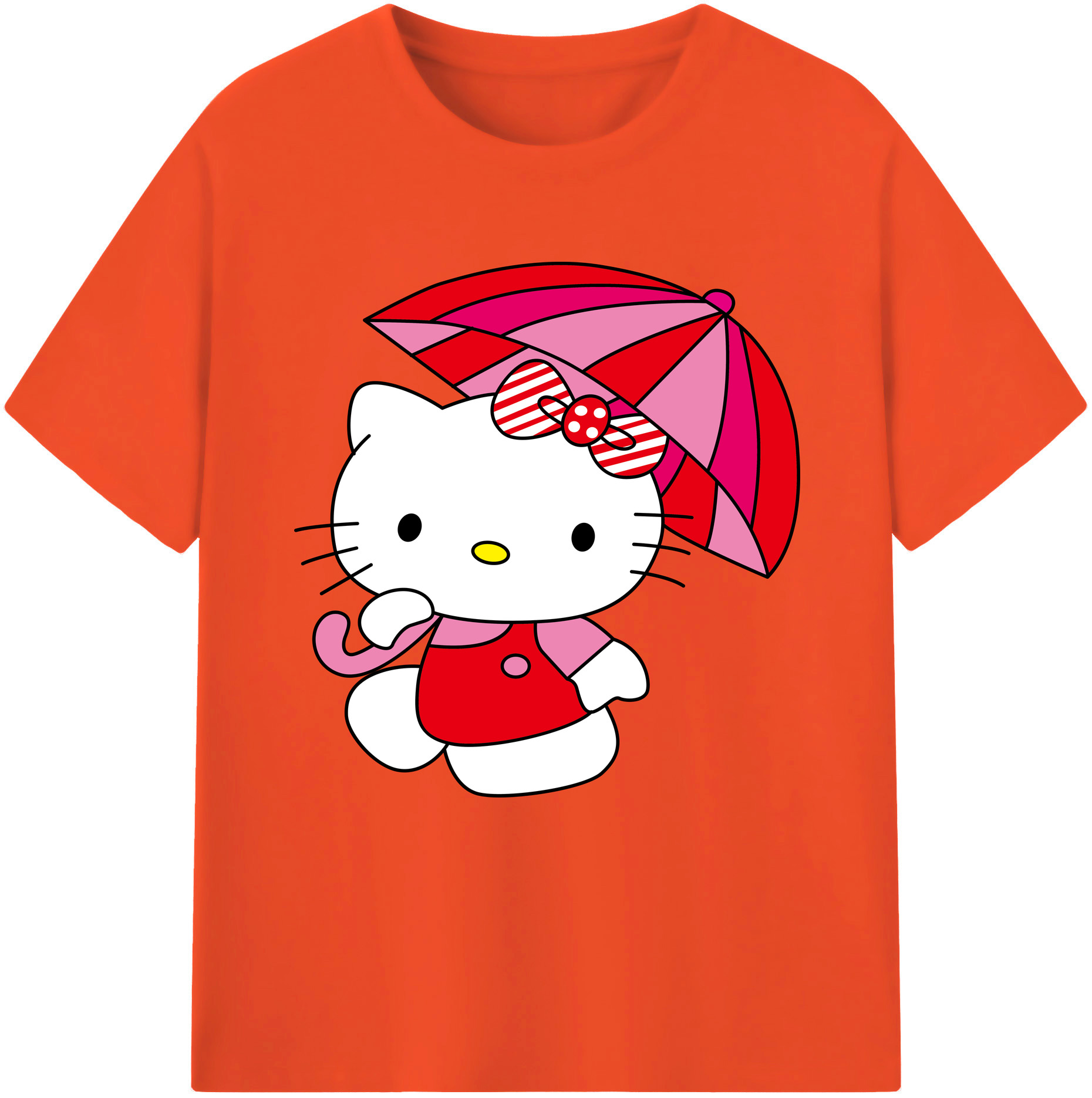 （画像用） Hello Kitty ハローキティ 綿100％半袖Tシャツ（フロントプリント）