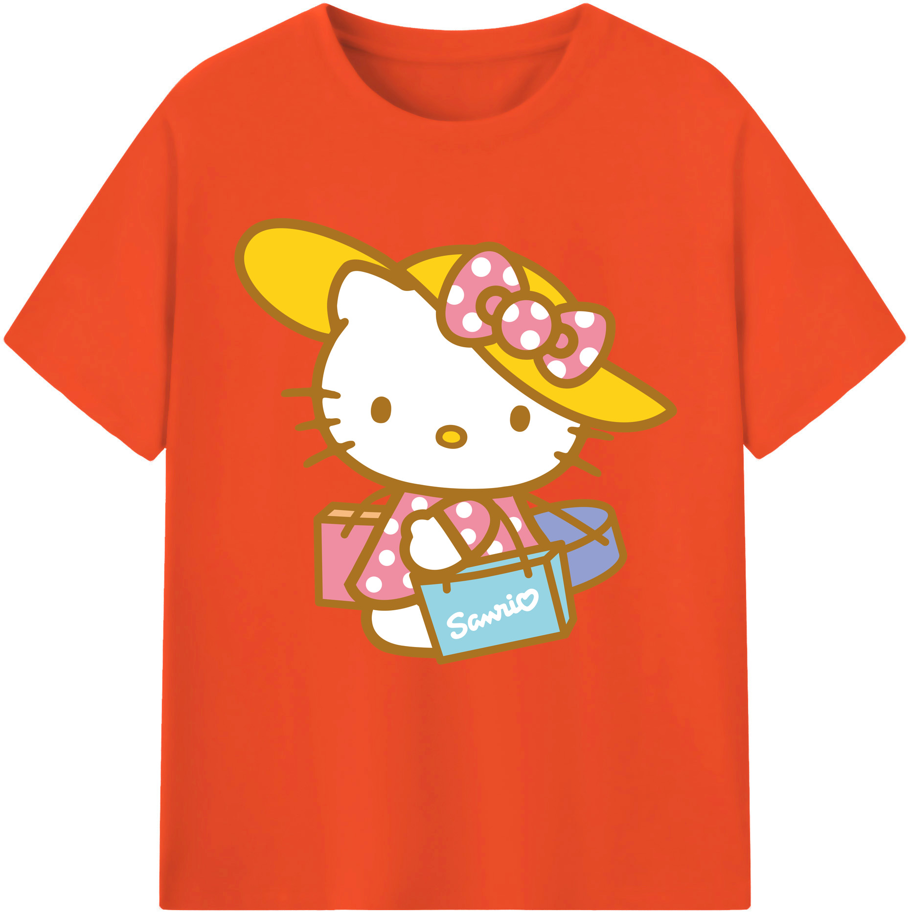 （画像用） Hello Kitty ハローキティ 綿100％半袖Tシャツ（フロントプリント）