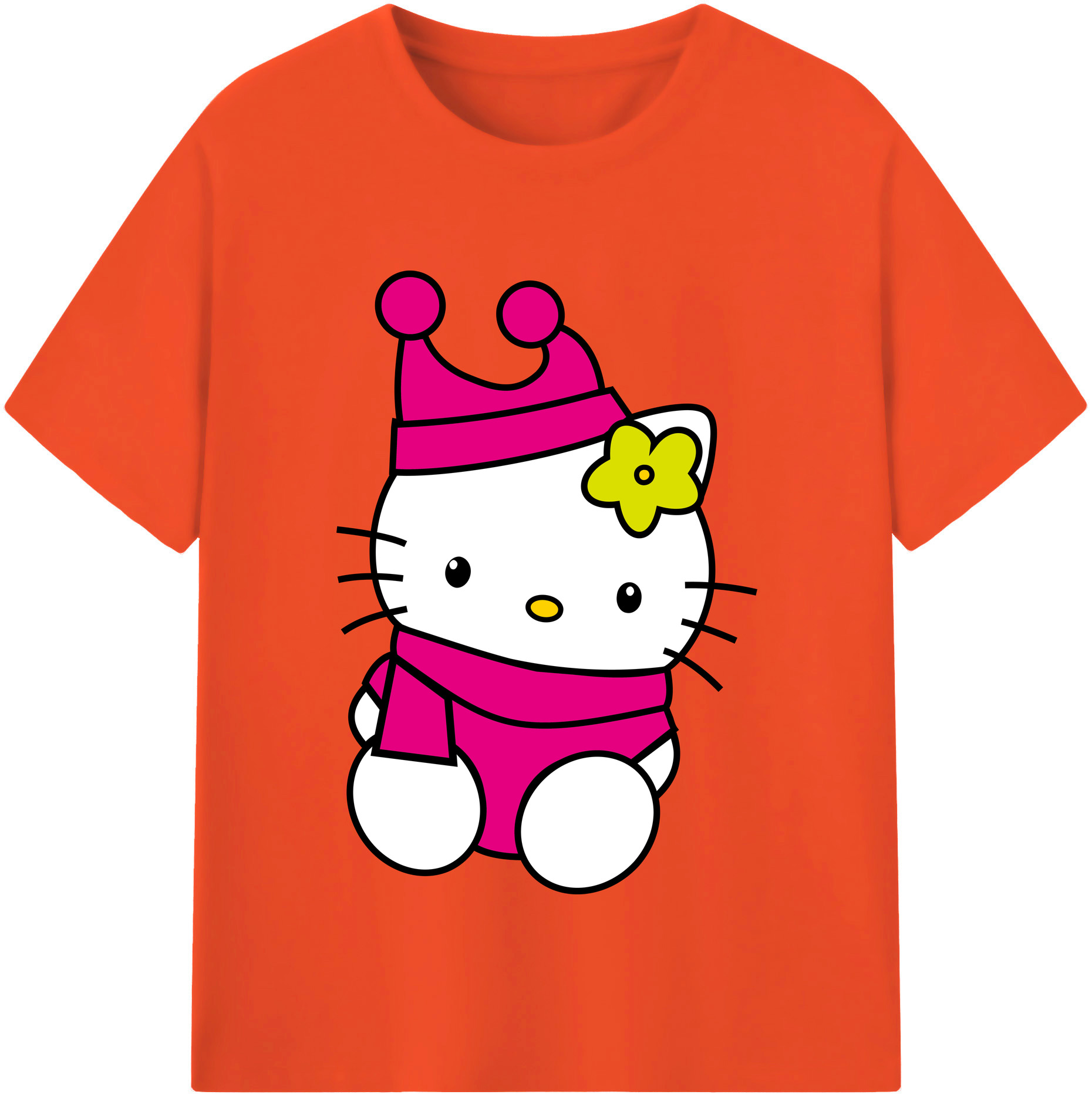 （画像用） Hello Kitty ハローキティ 綿100％半袖Tシャツ（フロントプリント）