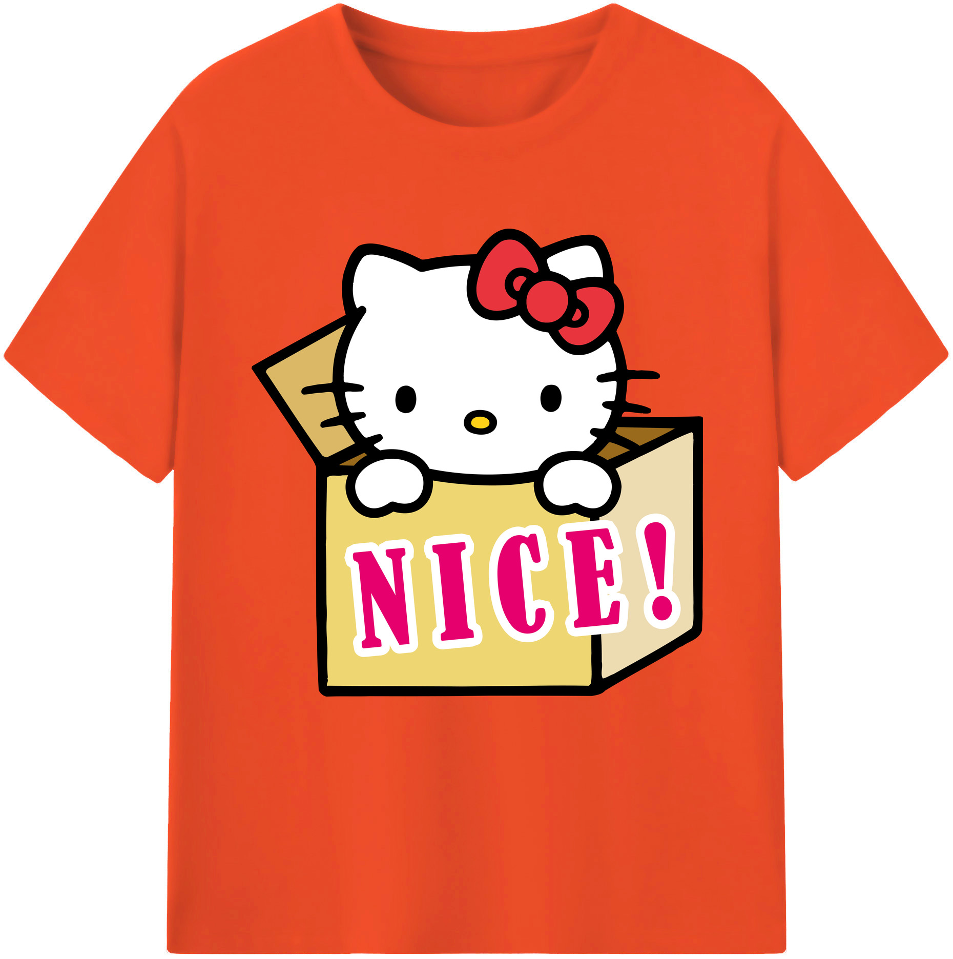 （画像用） Hello Kitty ハローキティ 綿100％半袖Tシャツ（フロントプリント）