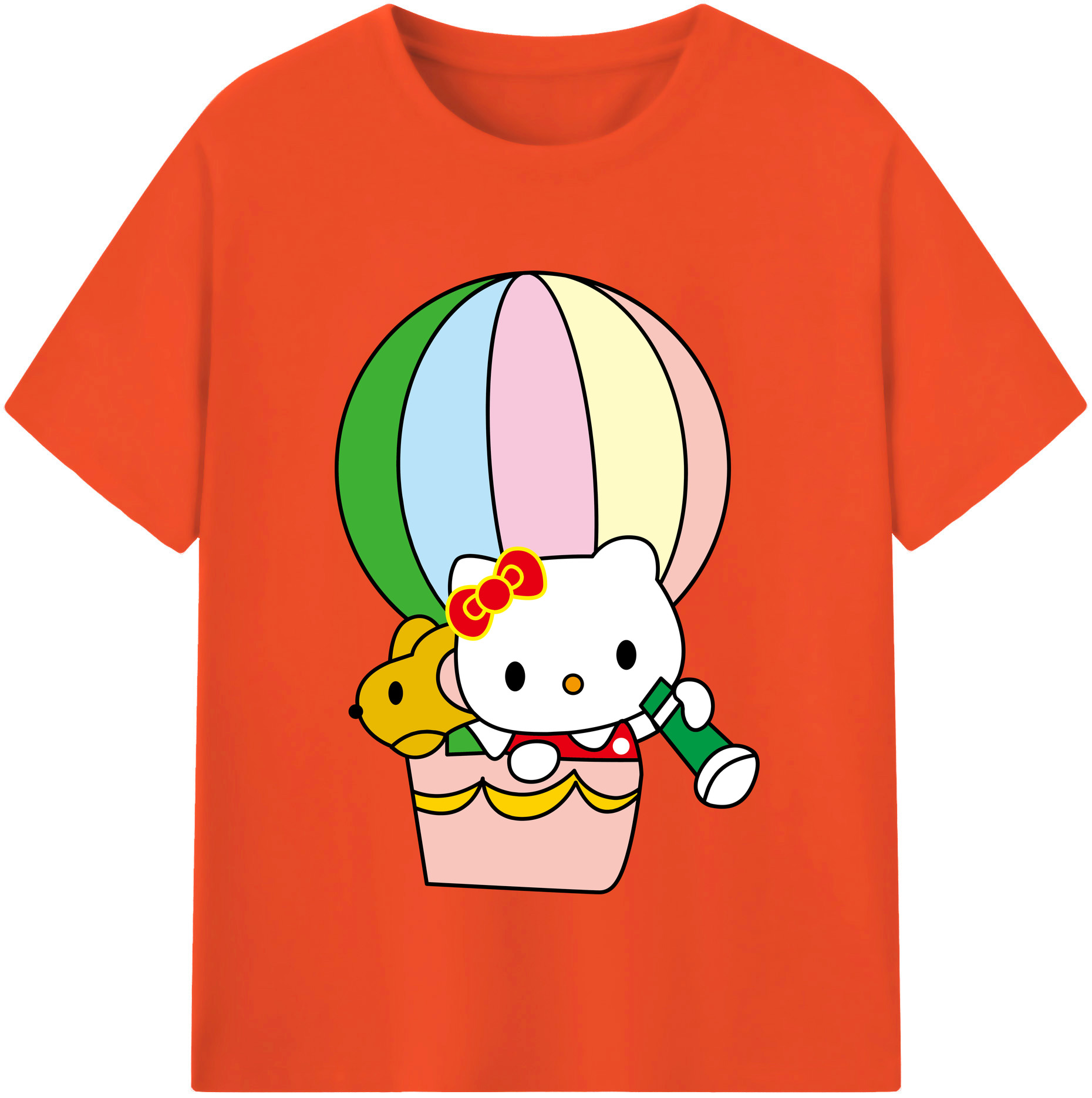（画像用） Hello Kitty ハローキティ 綿100％半袖Tシャツ（フロントプリント）