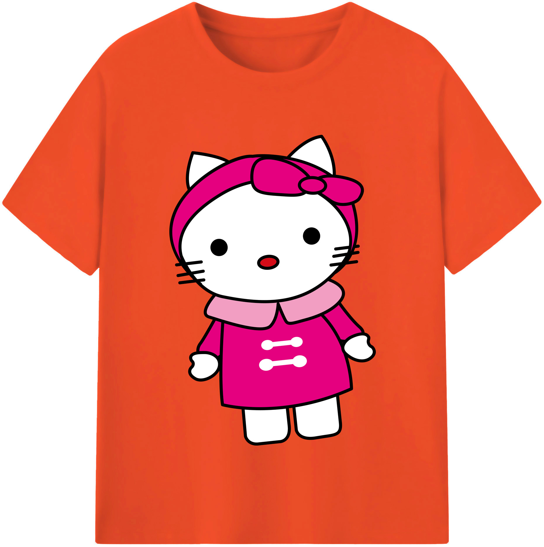 （画像用） Hello Kitty ハローキティ 綿100％半袖Tシャツ（フロントプリント）
