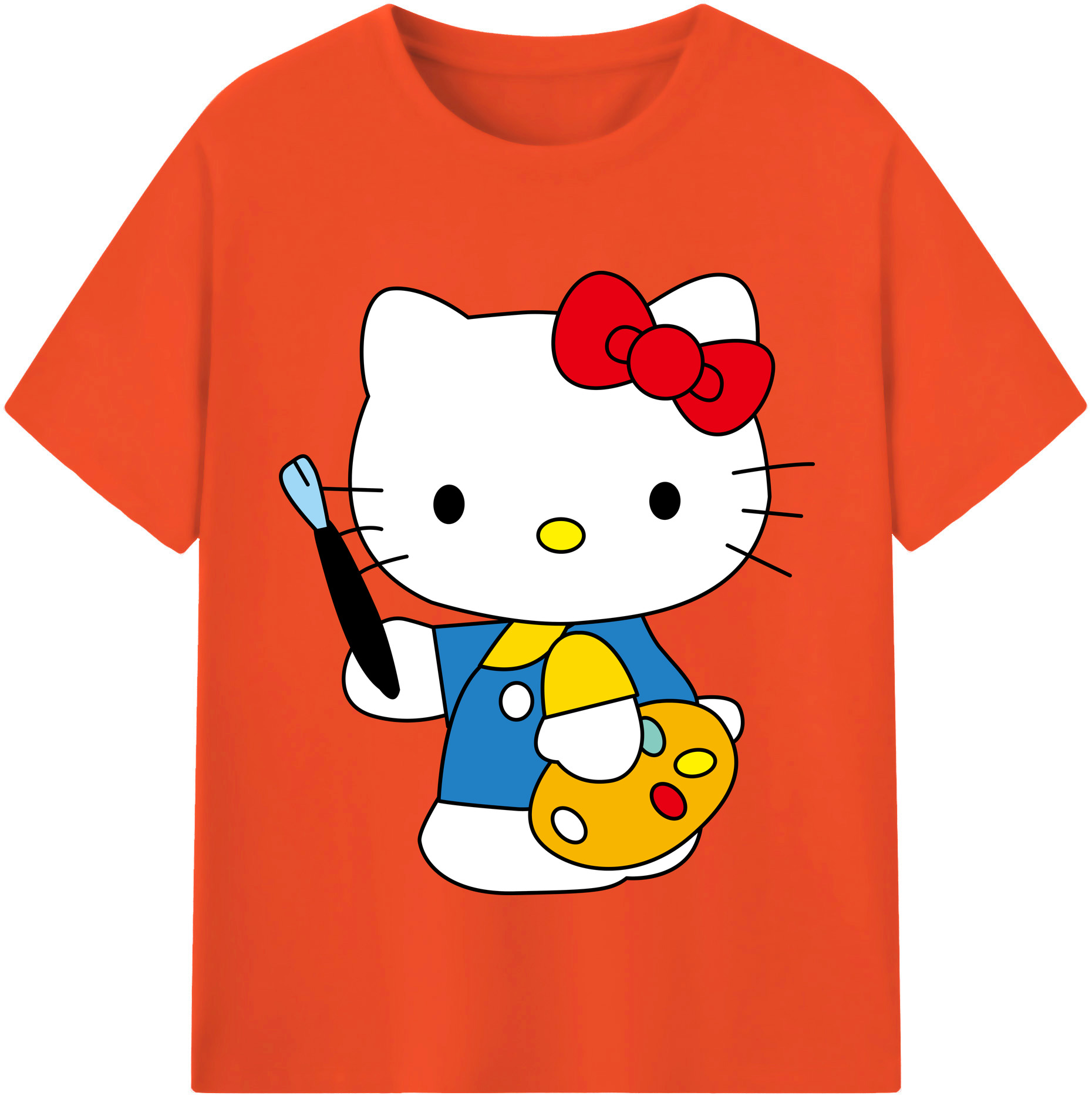 （画像用） Hello Kitty ハローキティ 綿100％半袖Tシャツ（フロントプリント）