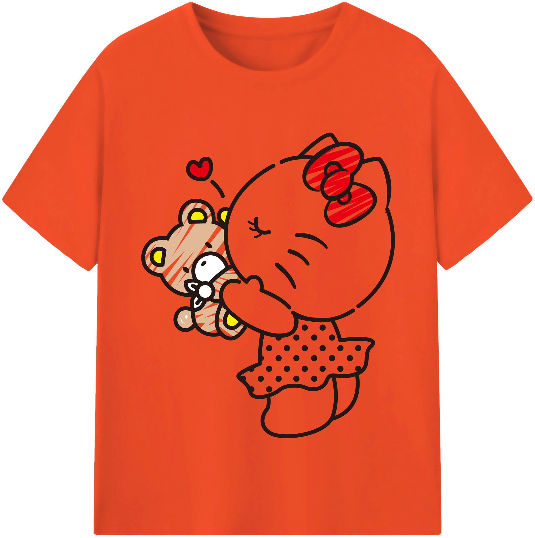 （画像用） Hello Kitty ハローキティ 綿100％半袖Tシャツ（フロントプリント）