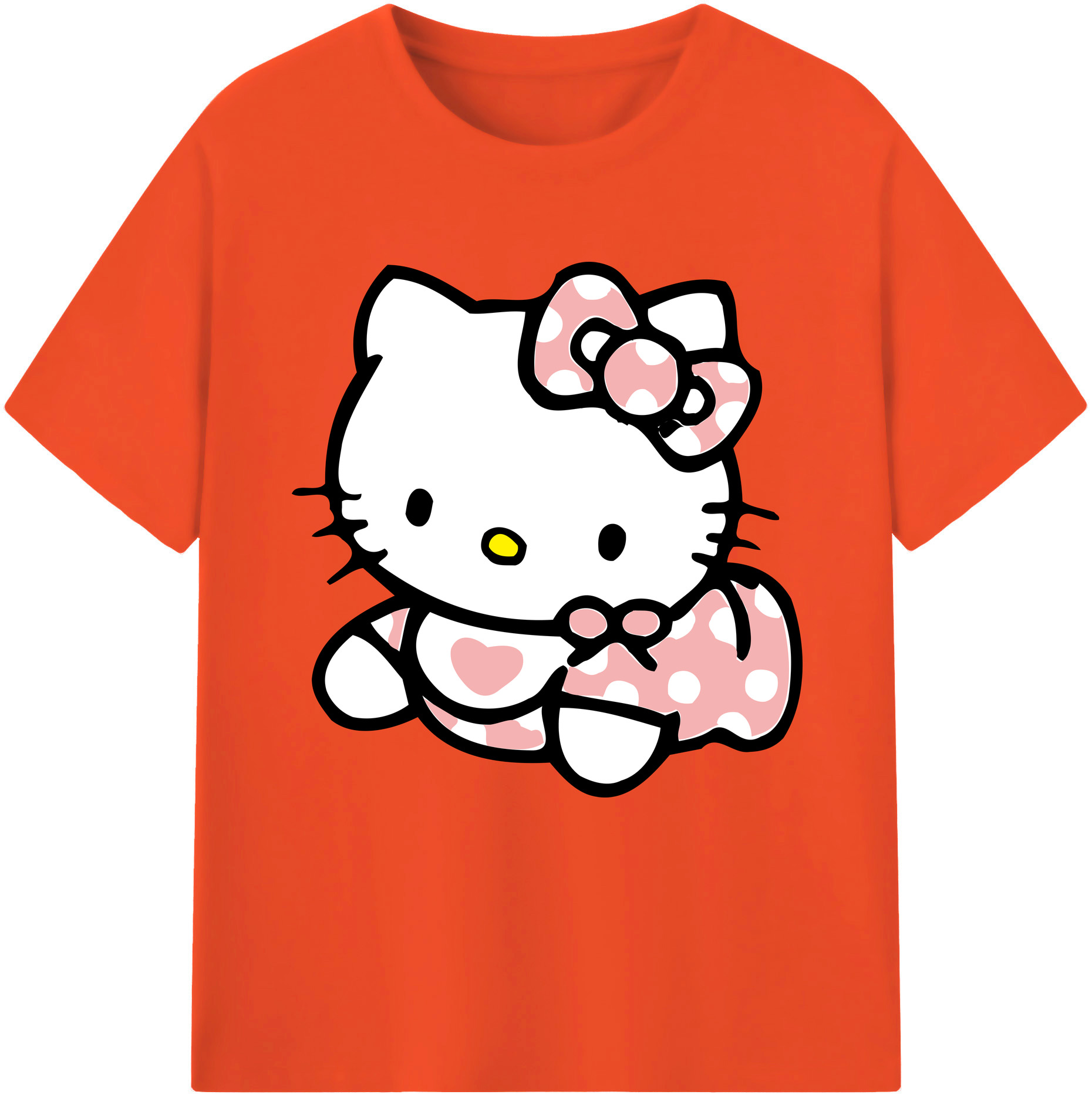 （画像用） Hello Kitty ハローキティ 綿100％半袖Tシャツ（フロントプリント）