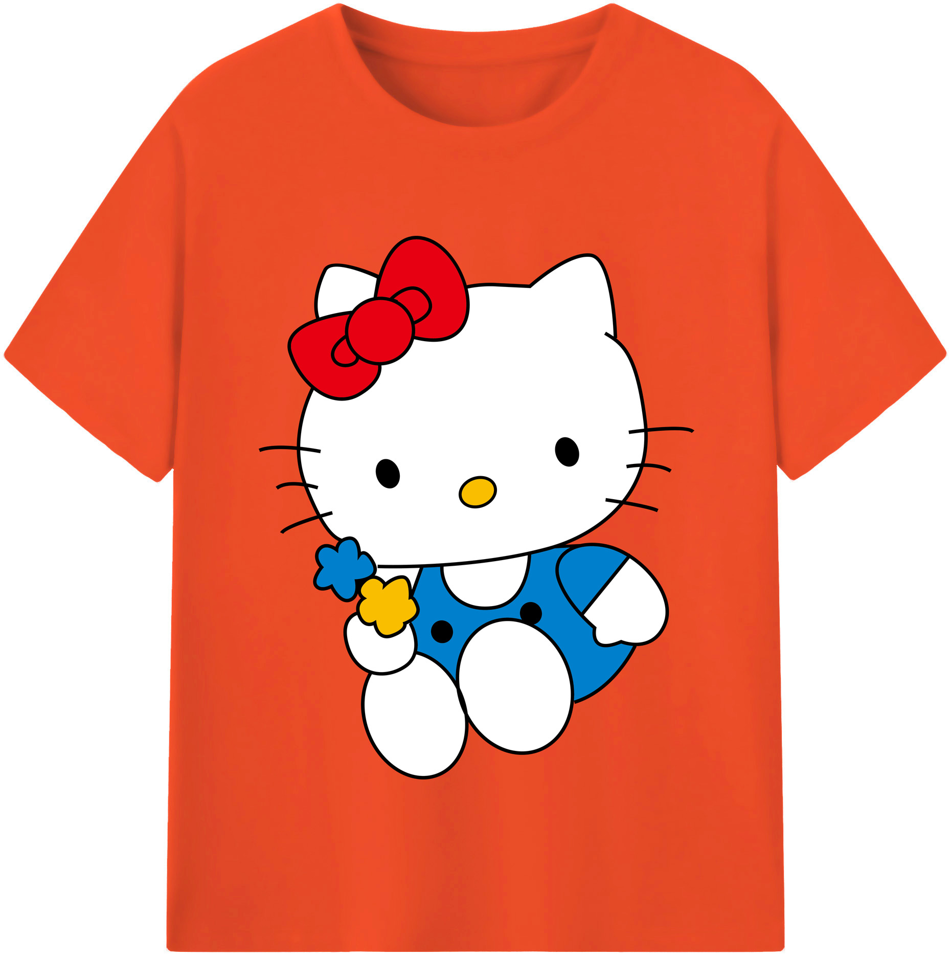 （画像用） Hello Kitty ハローキティ 綿100％半袖Tシャツ（フロントプリント）