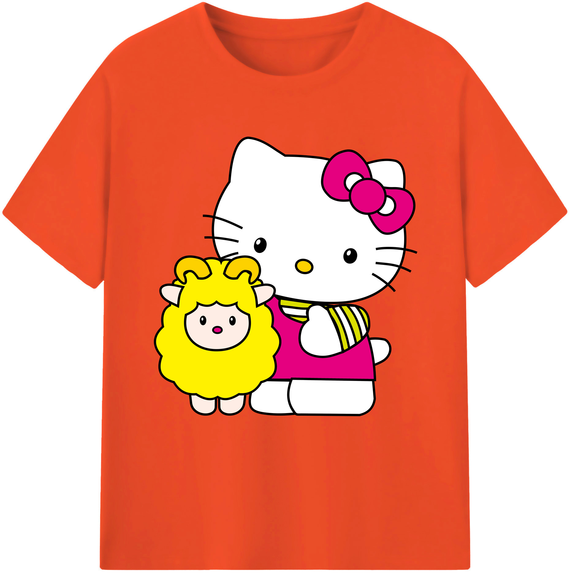 （画像用） Hello Kitty ハローキティ 綿100％半袖Tシャツ（フロントプリント）