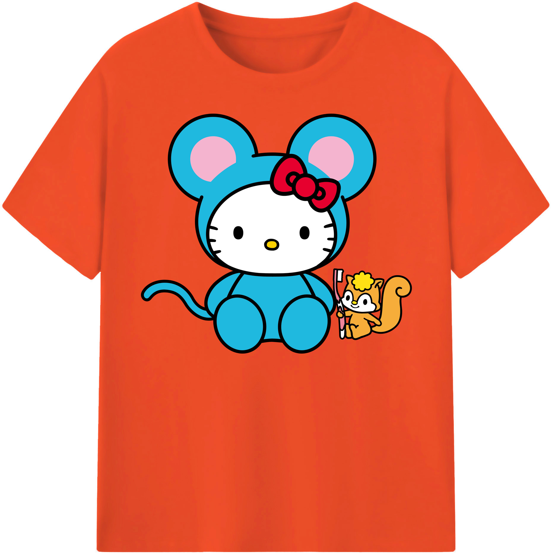 （画像用） Hello Kitty ハローキティ 綿100％半袖Tシャツ（フロントプリント）