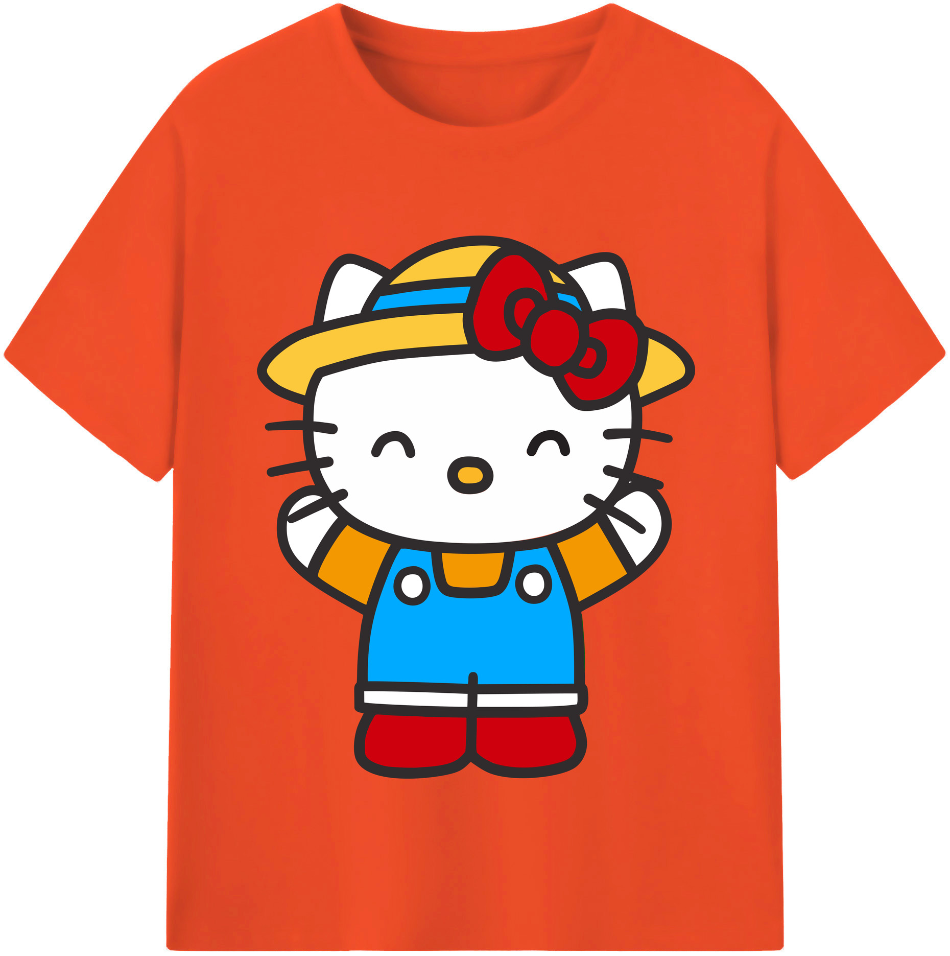 （画像用） Hello Kitty ハローキティ 綿100％半袖Tシャツ（フロントプリント）