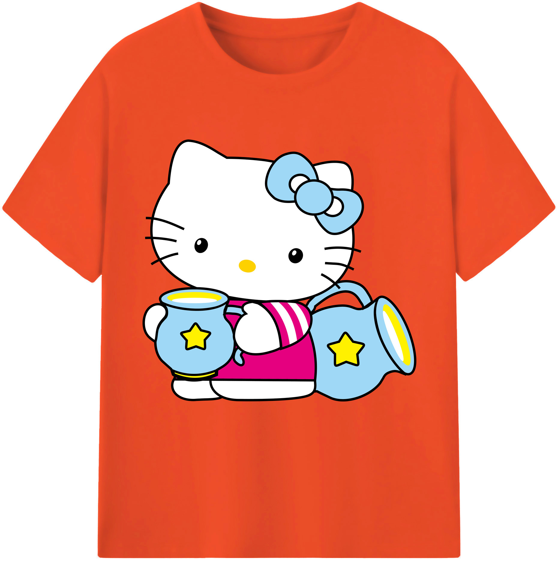 （画像用） Hello Kitty ハローキティ 綿100％半袖Tシャツ（フロントプリント）