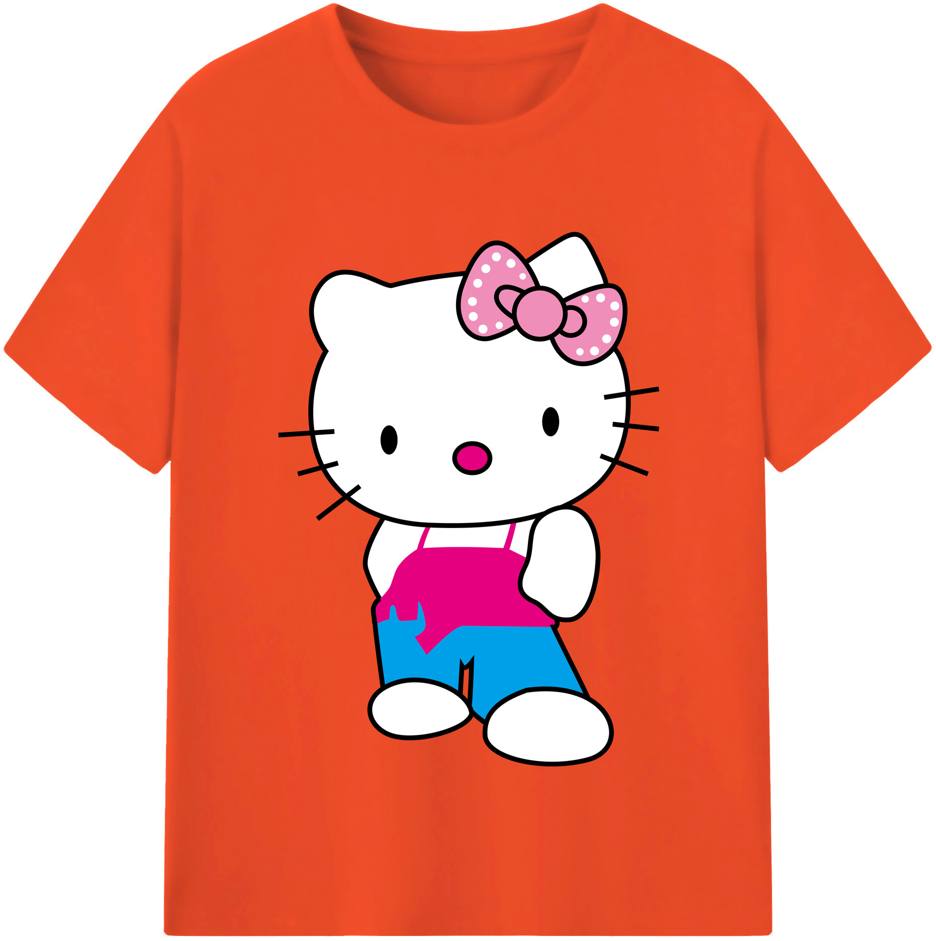 （画像用） Hello Kitty ハローキティ 綿100％半袖Tシャツ（フロントプリント）